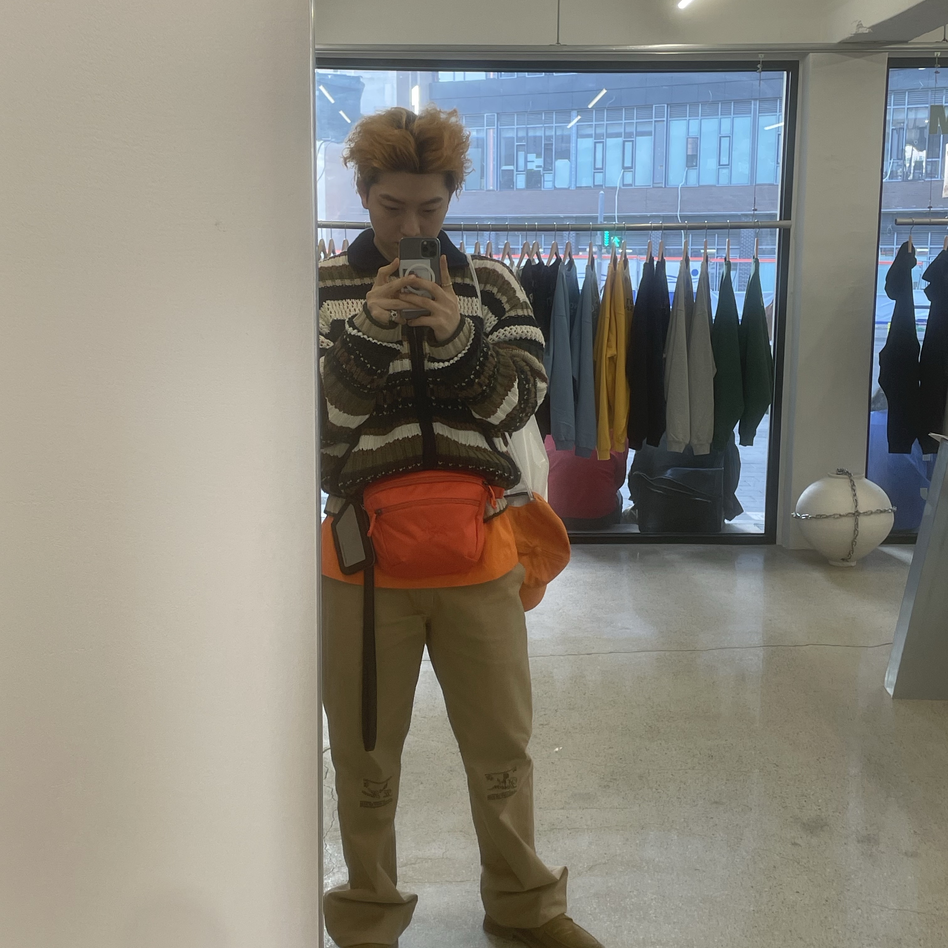 STU Multi Collar Zip UP Sweater, Arc'teryx Mantis 2 Waistpack Solaris 착용 스타일