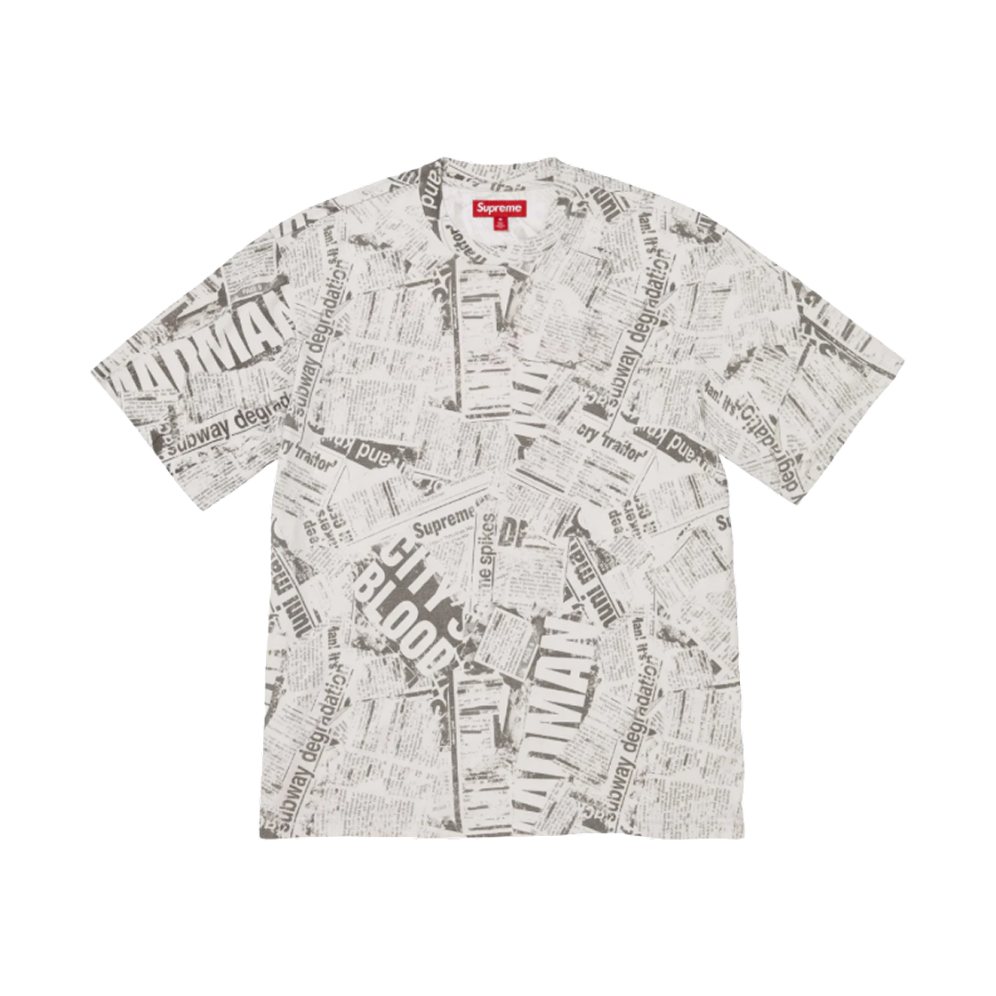 슈프림 뉴스페이퍼 숏슬리브 탑 화이트 - 25SS(Supreme Newspaper S/S Top White - 25SS) - 2