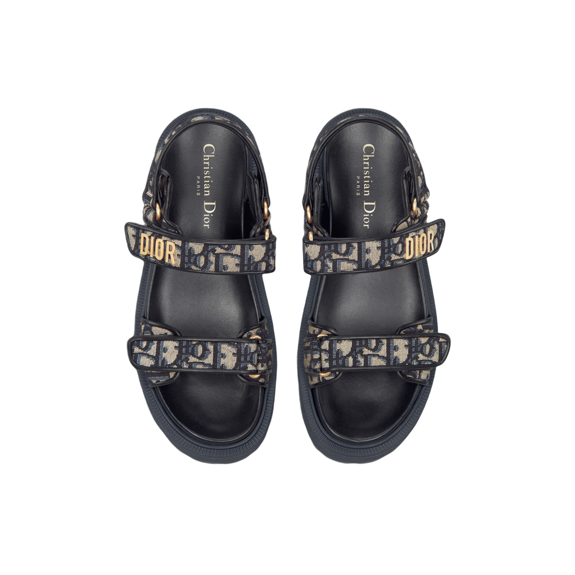 (W) 디올 디올액트 플랫폼 샌들 코튼 자수 디올 오블리크 모티프 딥 블루((W) Dior Dioract Platform Sandal Cotton Embroidered with Dior Oblique Motif Deep Blue) - 2