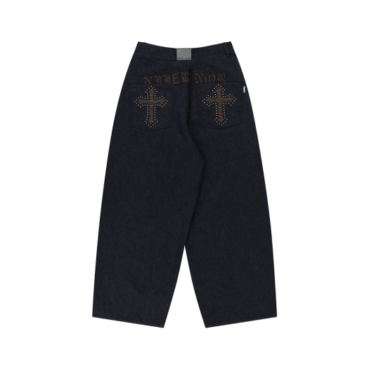 25NNSSBDPF001IN NIIER NOR Back Cross Wide Denim Pants Indigo