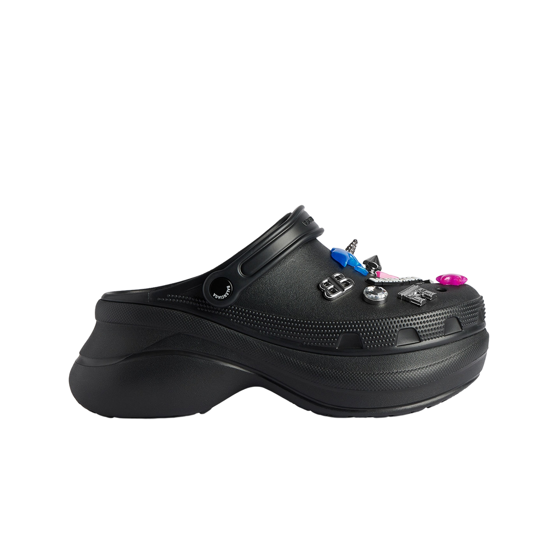 720762W0FOW1000 (W) Balenciaga x Crocs Jibbitz Mule Black