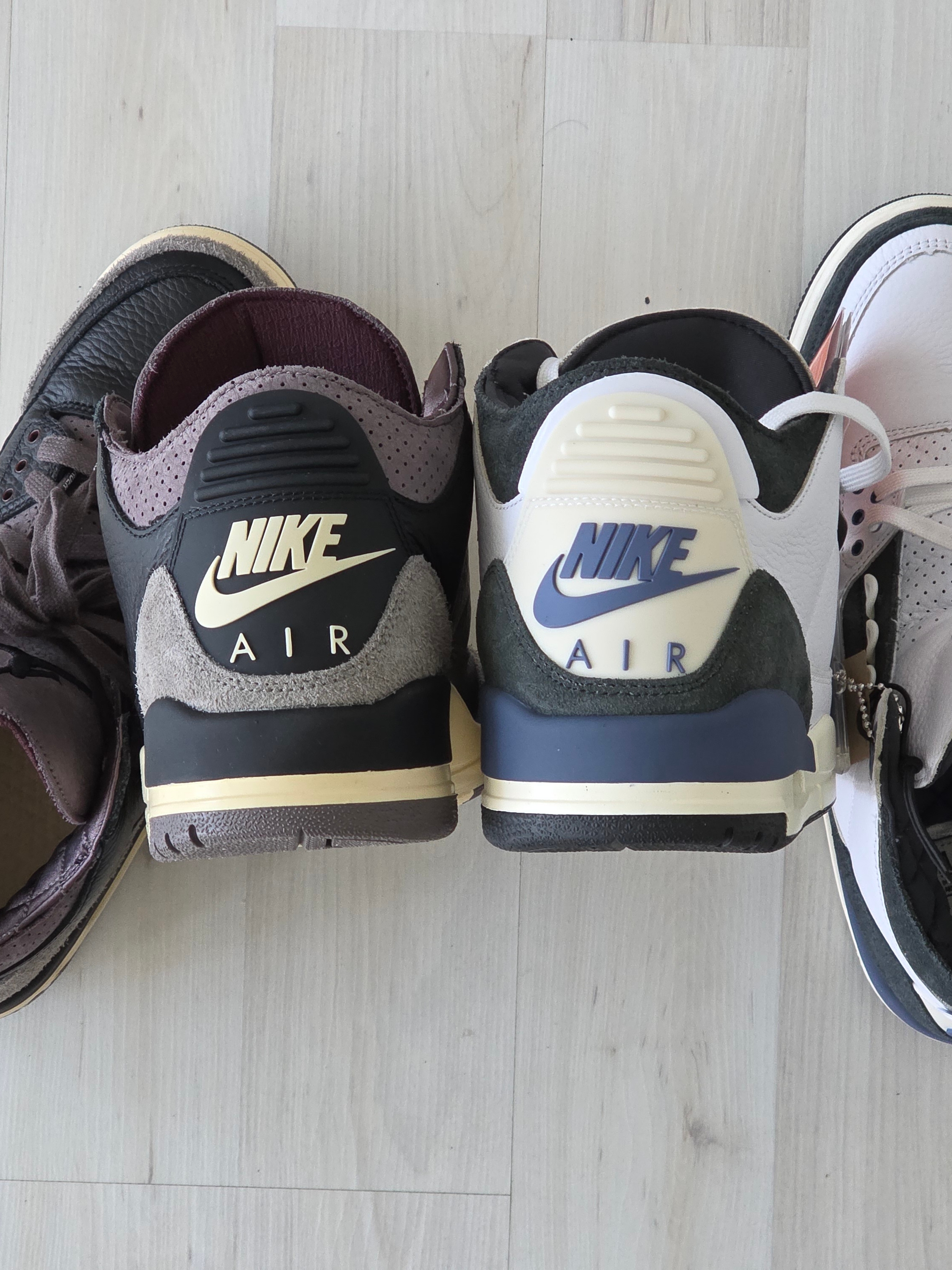 Jordan 3 x A Ma Maniere Retro OG SP For The Love, (W) Jordan 3 x A Ma Maniere Retro OG SP Black and Flat Pewter 착용 스타일 - 1