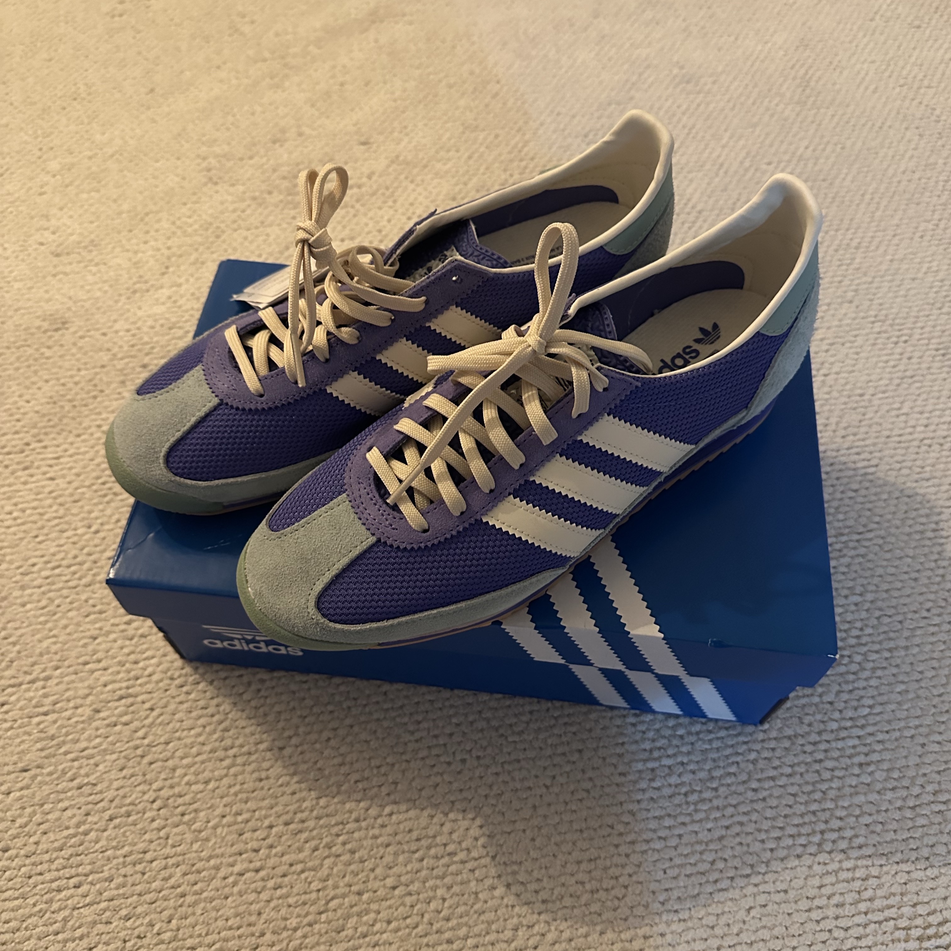 Adidas SL 72 OG Semi Cobalt Blue Cream White 착용 스타일 - 2