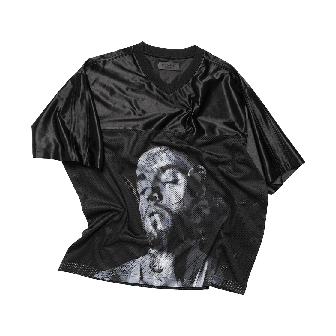 본바트 휴먼 그래픽 메쉬 숏 져지 블랙