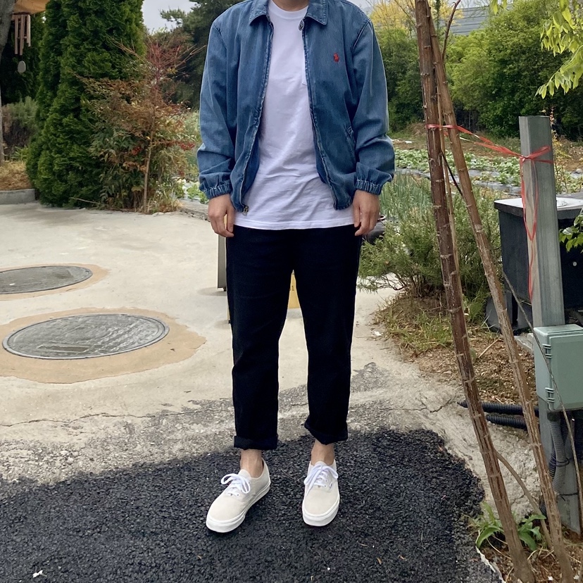 Vans Authentic Pig Suede Sandshell, [20% 적립] Polo Ralph Lauren Bayport Indigo Dyed Denim Jacket Oak Park - 25SS 착용 스타일