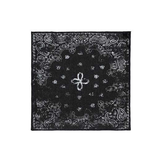 DROP001 Surgery Faded Paisley Clover Scarf Black