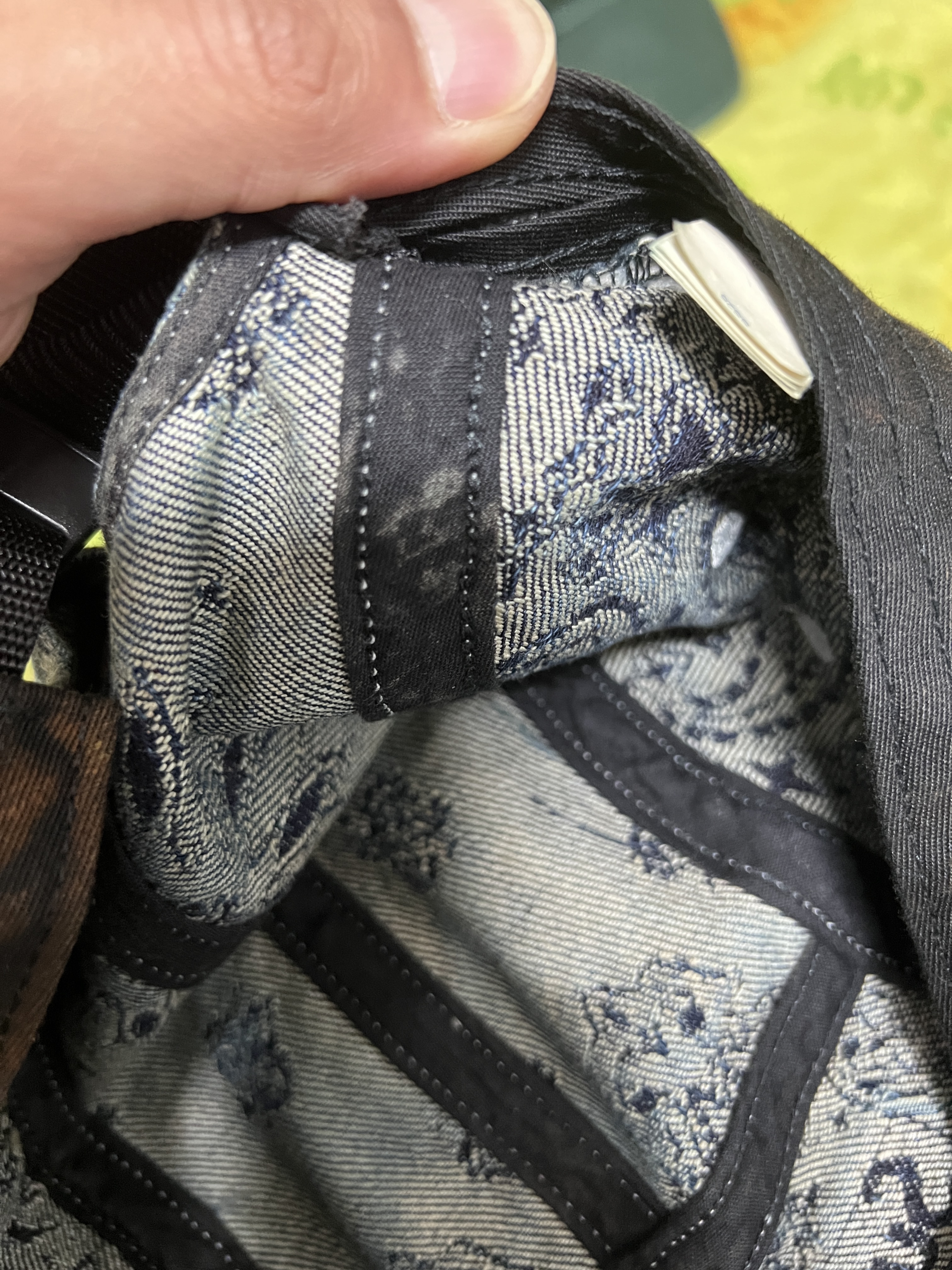 Supreme Bandana Jacquard Denim Camp Cap Blue - 25SS 착용 스타일 - 5