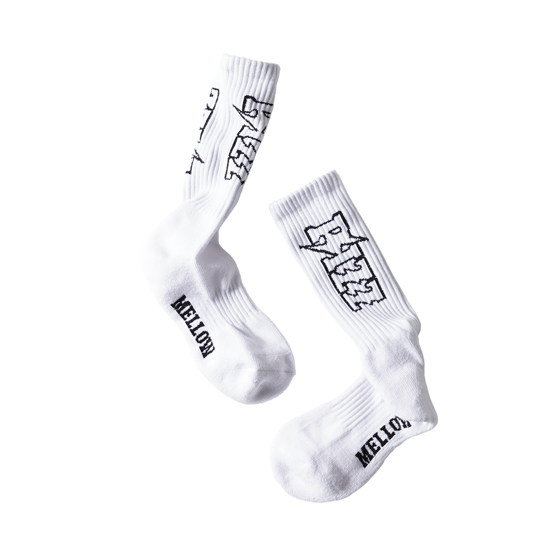 멜로우 리즈 크루 삭스 화이트(MELLOW Rizz Crew Socks White)