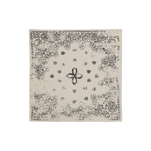 DROP002 Surgery Faded Paisley Clover Scarf Ivory