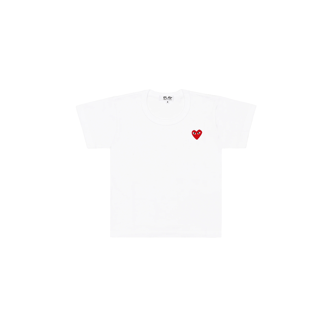 (키즈) 플레이 꼼데가르송 레드 하트 티셔츠 화이트((Kids) Play Comme des Garcons Red Heart T-Shirt White) - 1