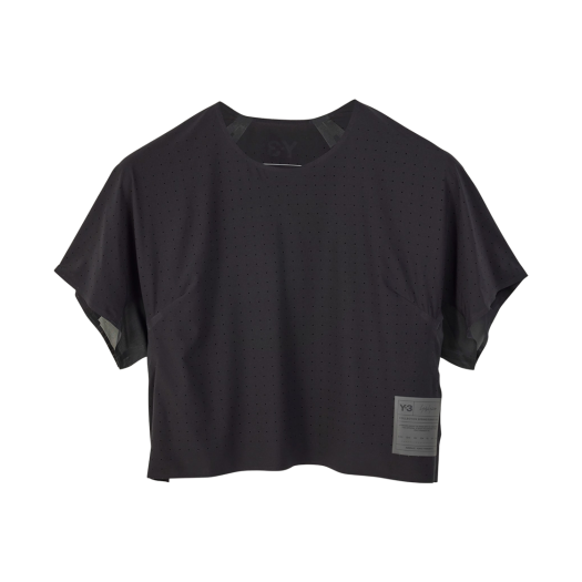 (W) Y-3 Running Short Sleeve T-Shirt Black
