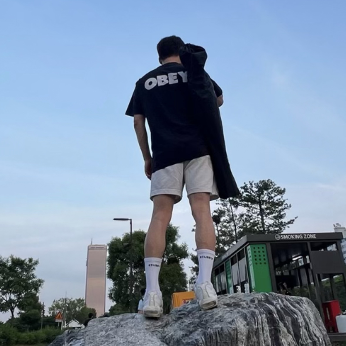 Nike x Stussy Everyday Plus Cushioned Crew Socks White (3 Pack), Nike Air Force 1 '07 Low White 착용 스타일 - 3