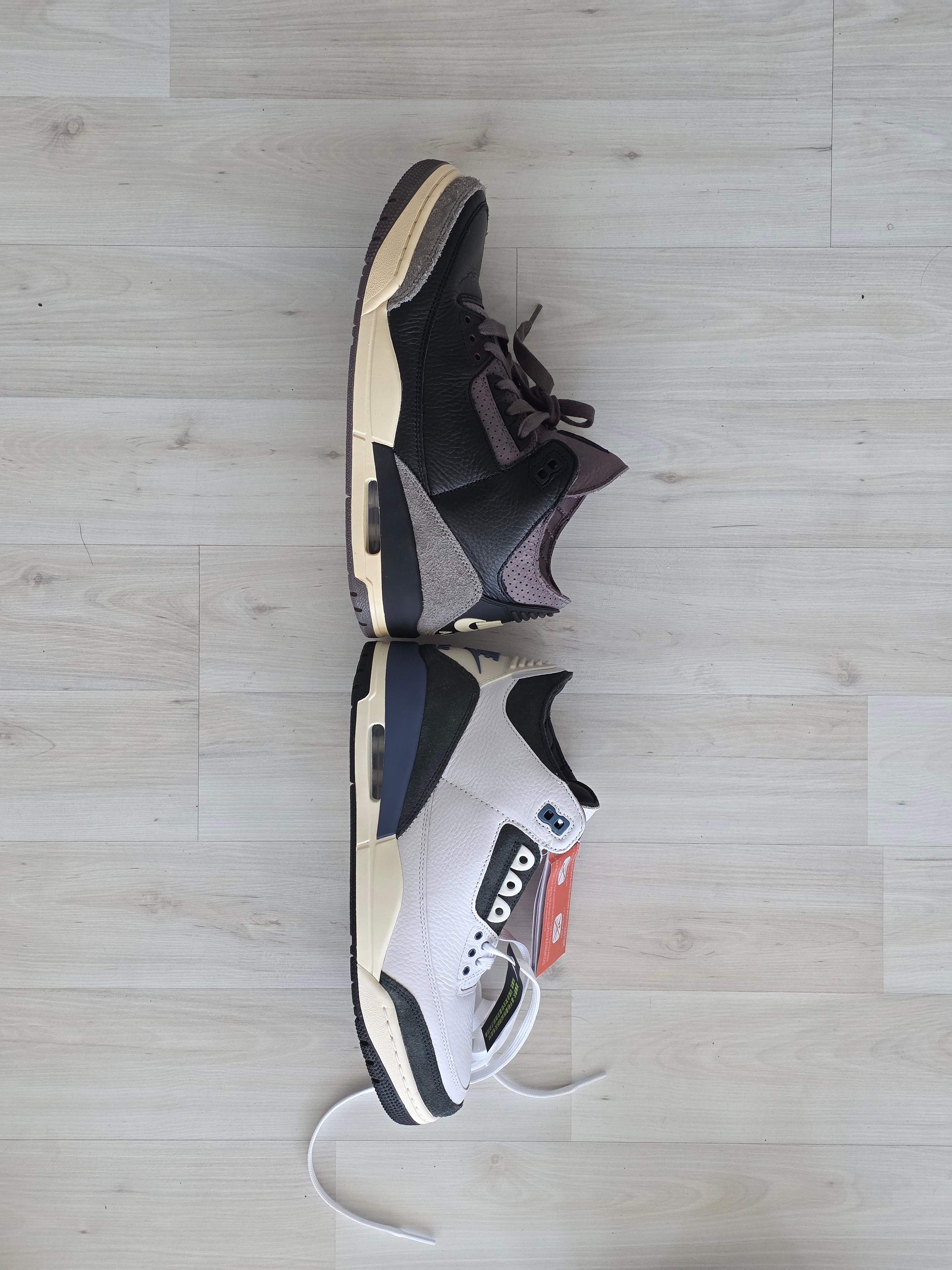 Jordan 3 x A Ma Maniere Retro OG SP For The Love, (W) Jordan 3 x A Ma Maniere Retro OG SP Black and Flat Pewter 착용 스타일 - 4