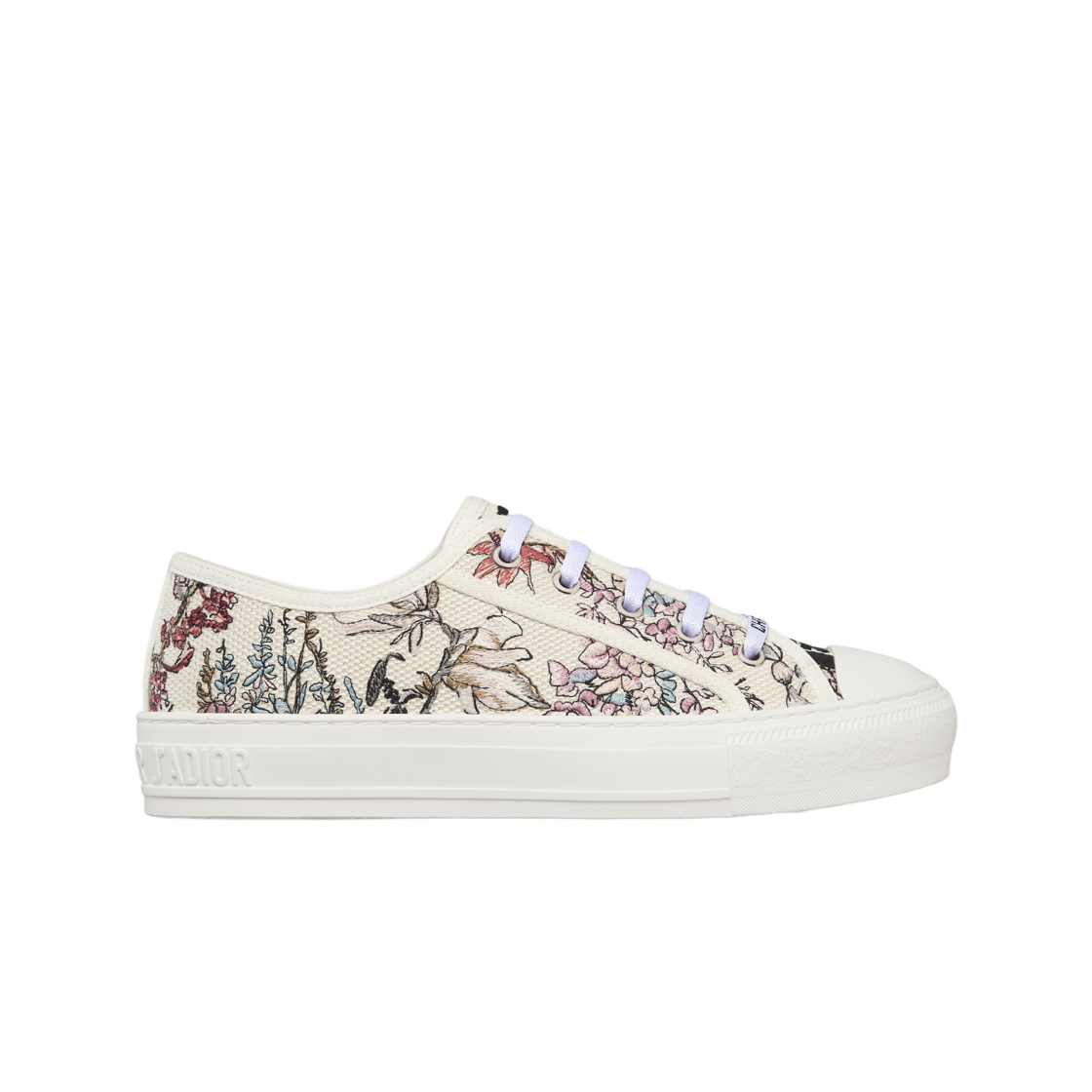 (W) 디올 워크앤디올 스니커즈 코튼 자수 밀레피오리 모티프 누드 화이트((W) Dior Walk'N'Dior Sneakers Cotton Embroidered with Millefiori Motif Nude White) - 1