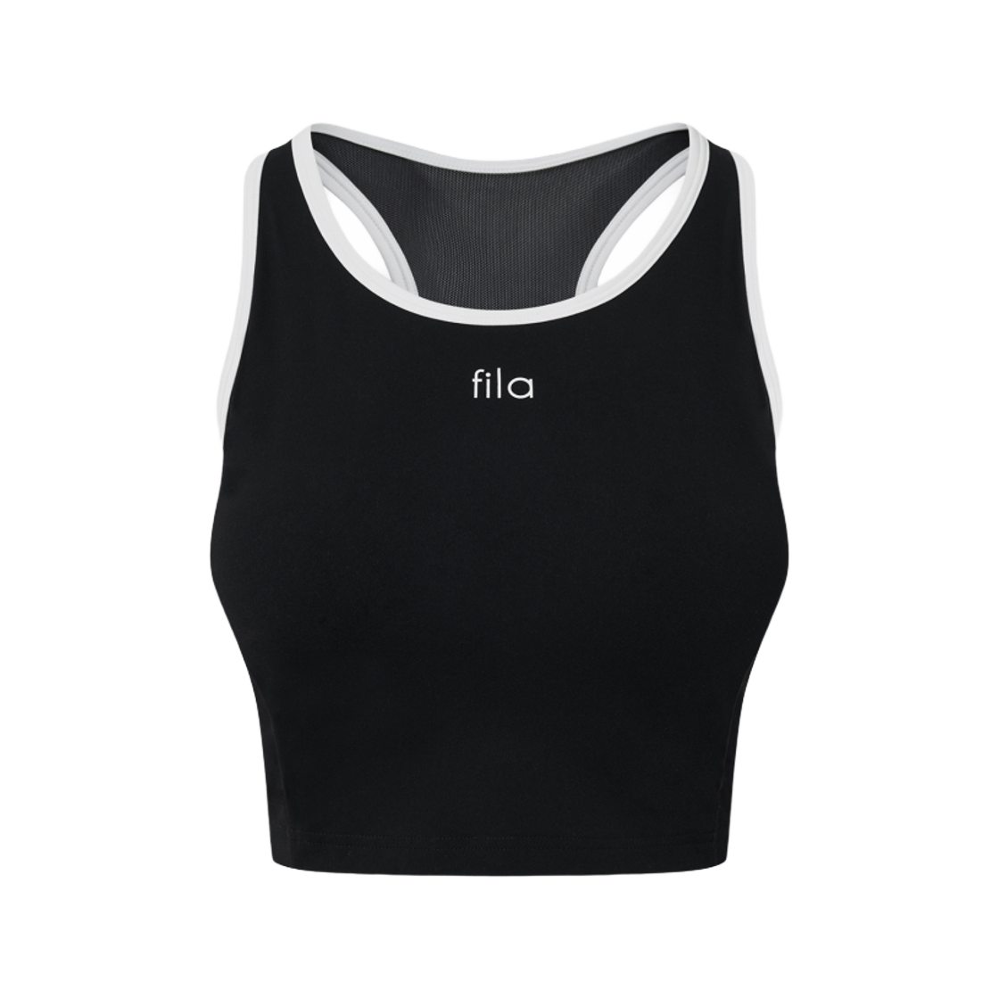 [6% 적립] 휠라 미디엄 서포트 크롭 브라탑 블랙