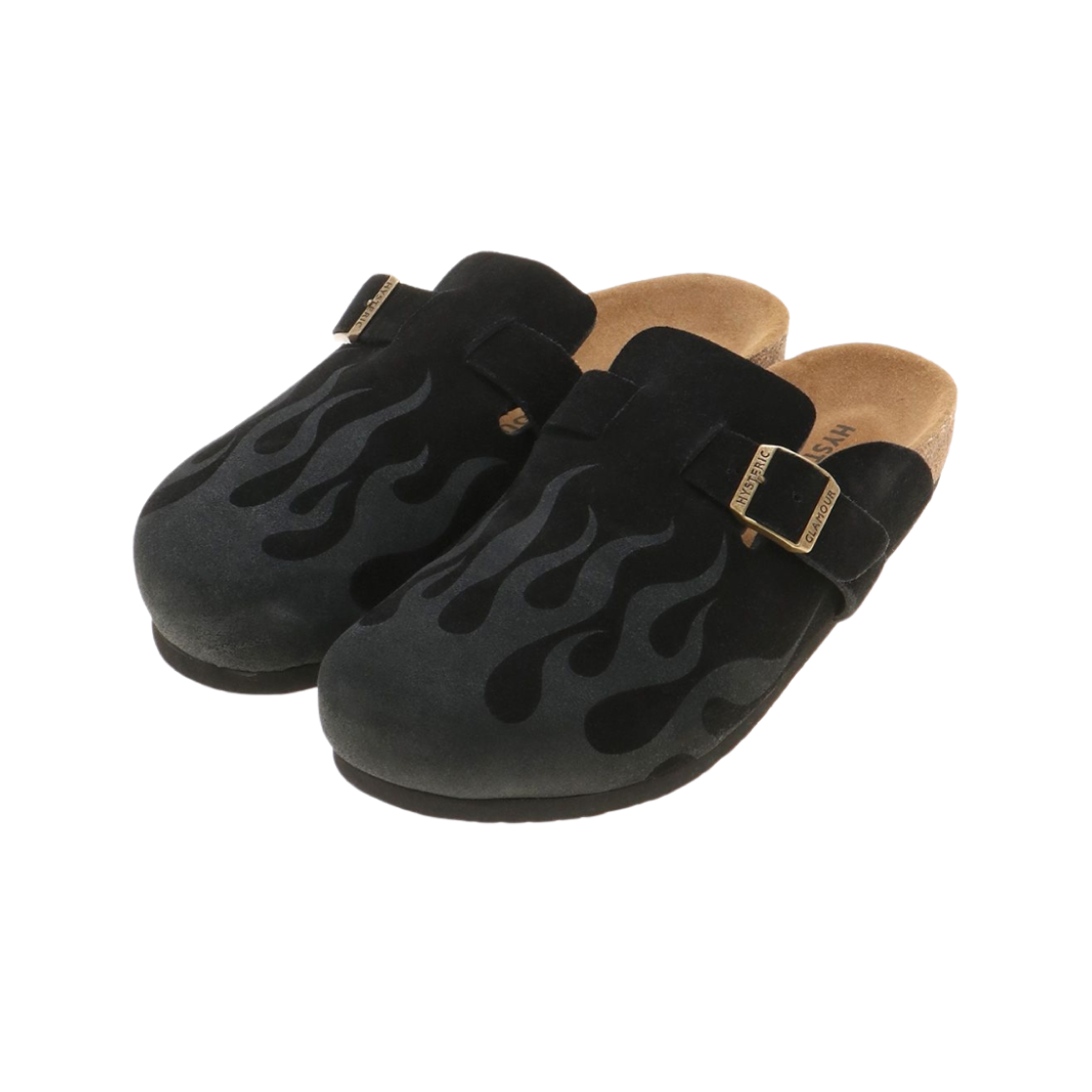 02251QS01 (W) Hysteric Glamour Fire Pattern Sandals Black