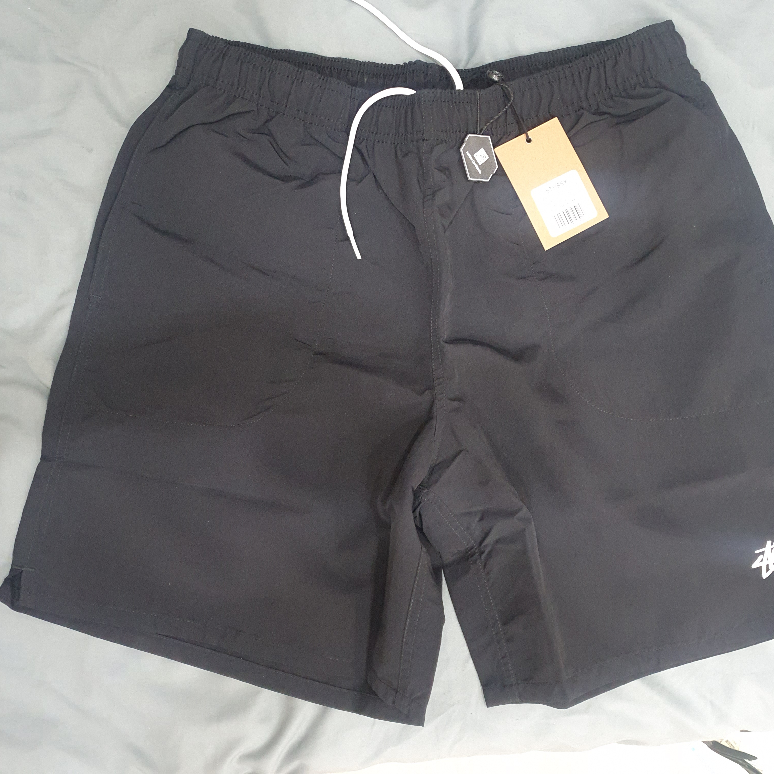 Stussy Stock Water Shorts Black 착용 스타일