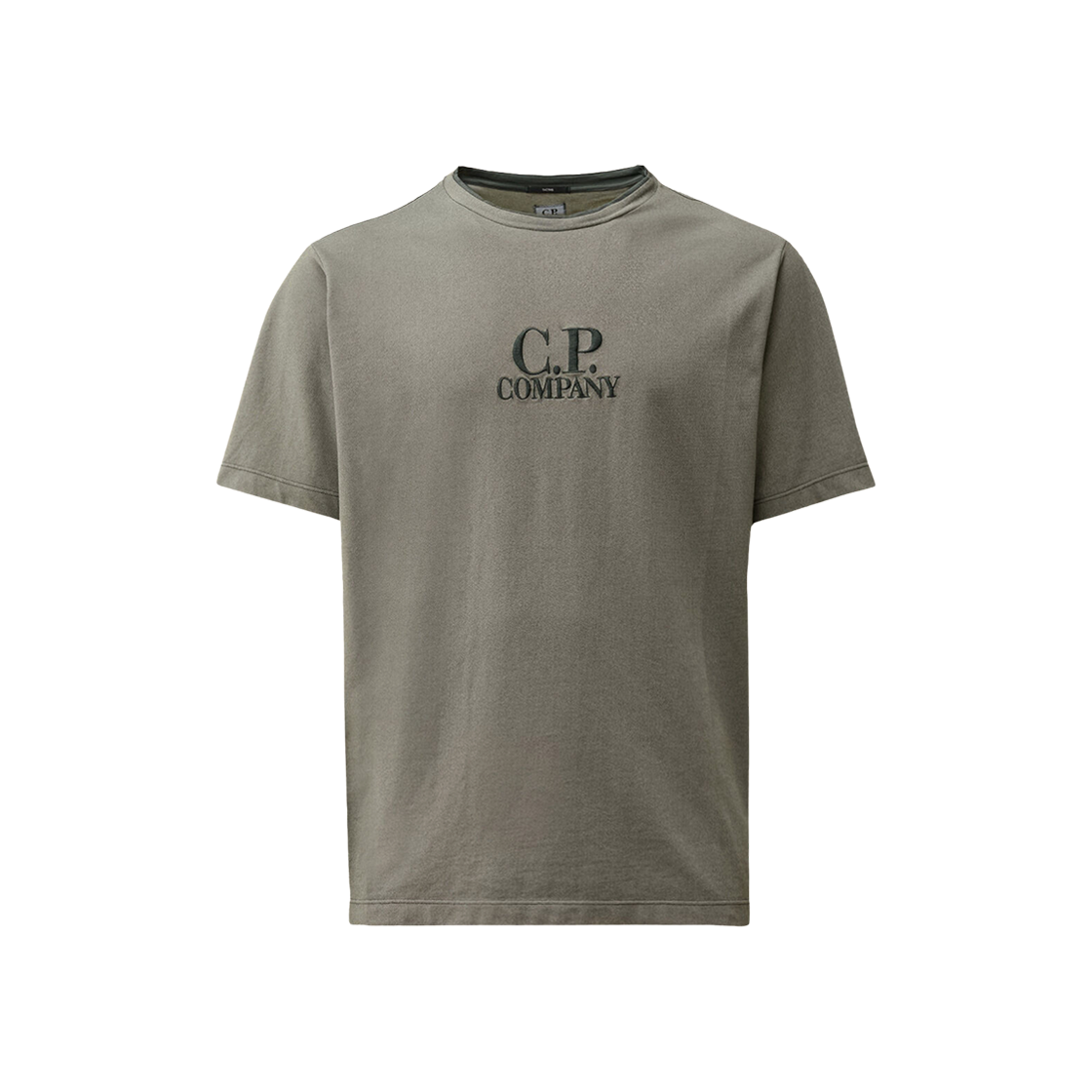 18CMTS133A006263G935 C.P. Company Tacting Piquet Embroideryed T-Shirt Smoked Pearl Grey - 25SS