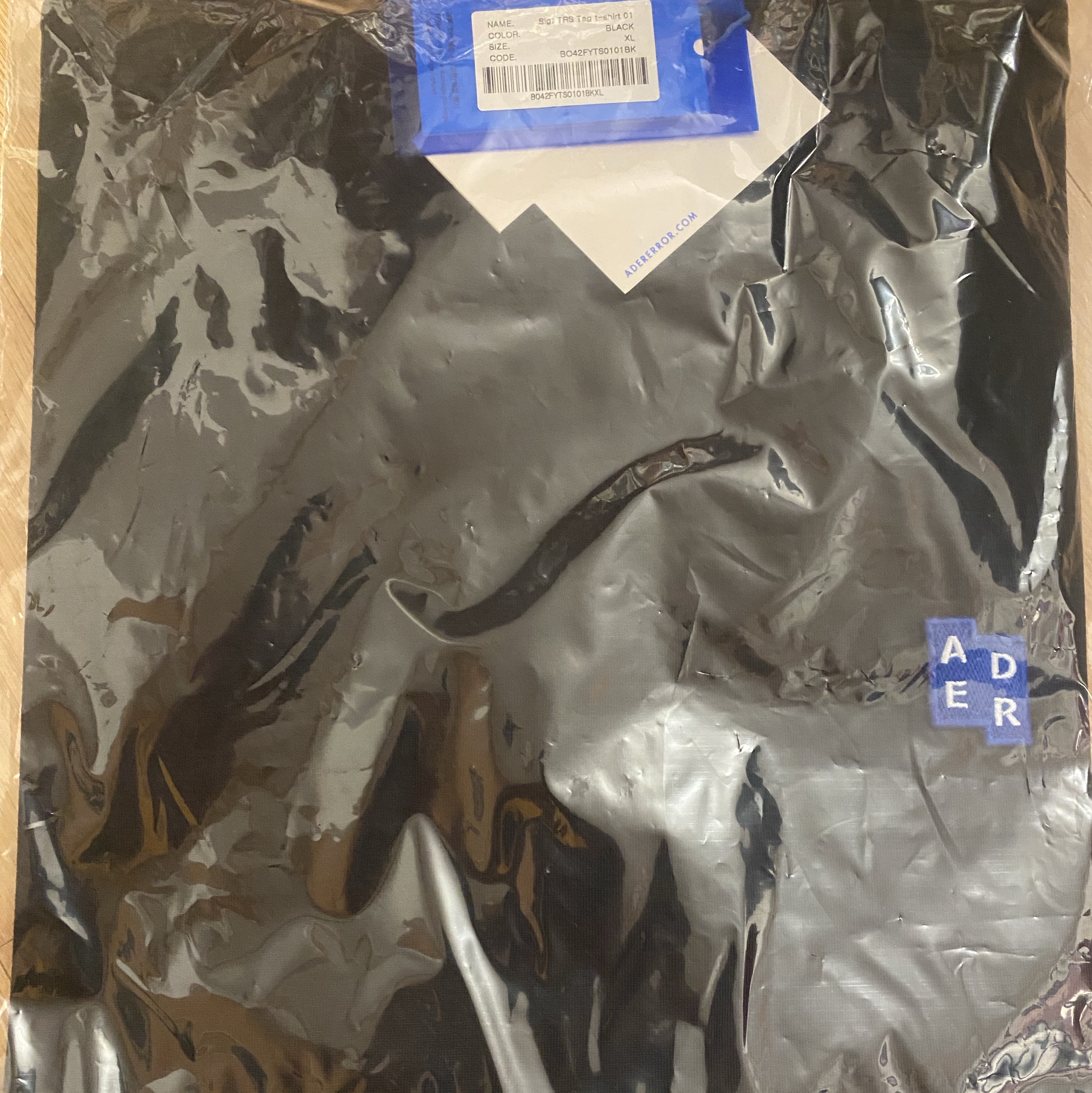 Ader Error Sig; TRS/BL Tag T-Shirt 01 Black 착용 스타일