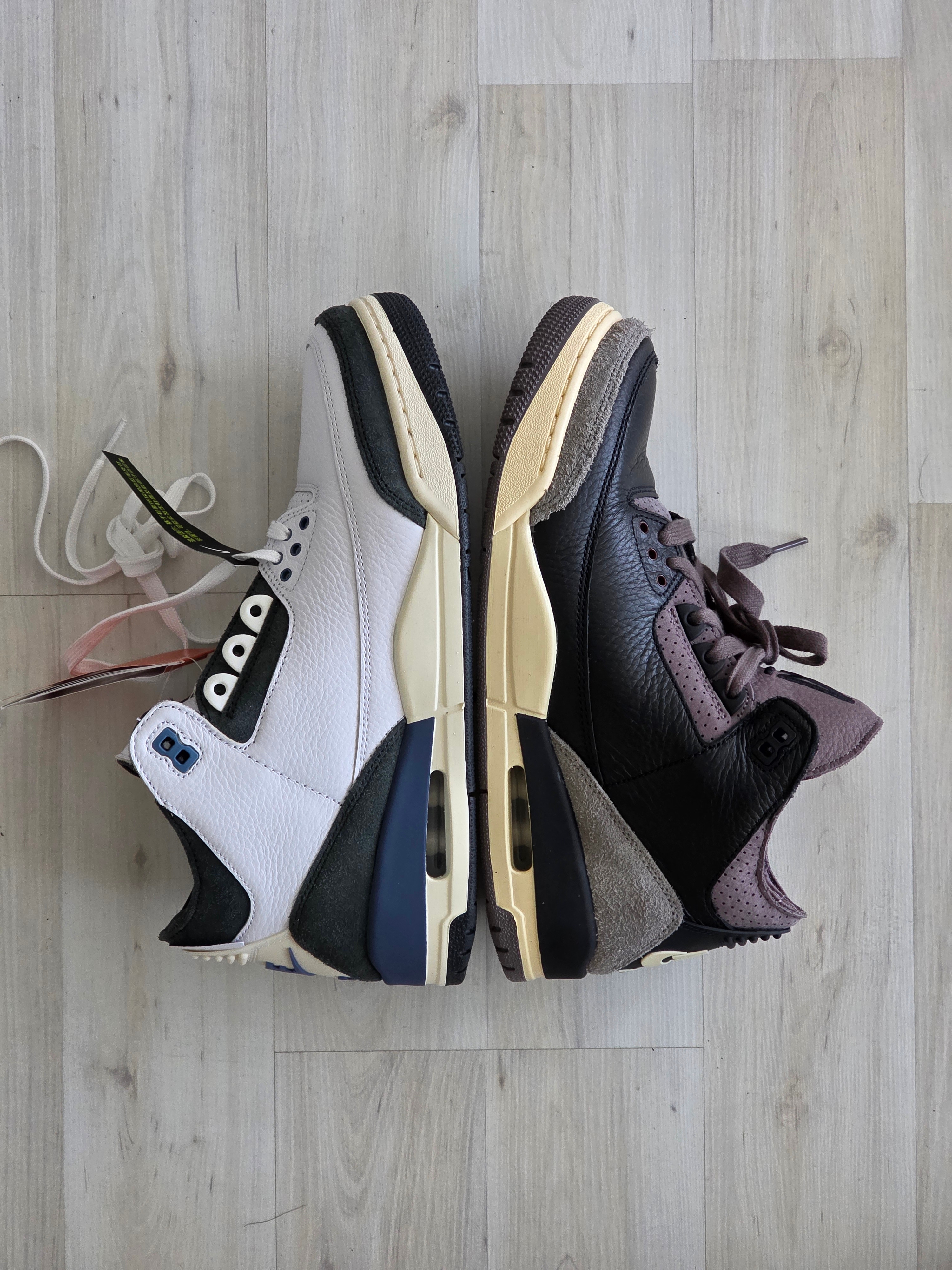 Jordan 3 x A Ma Maniere Retro OG SP For The Love, (W) Jordan 3 x A Ma Maniere Retro OG SP Black and Flat Pewter 착용 스타일 - 2