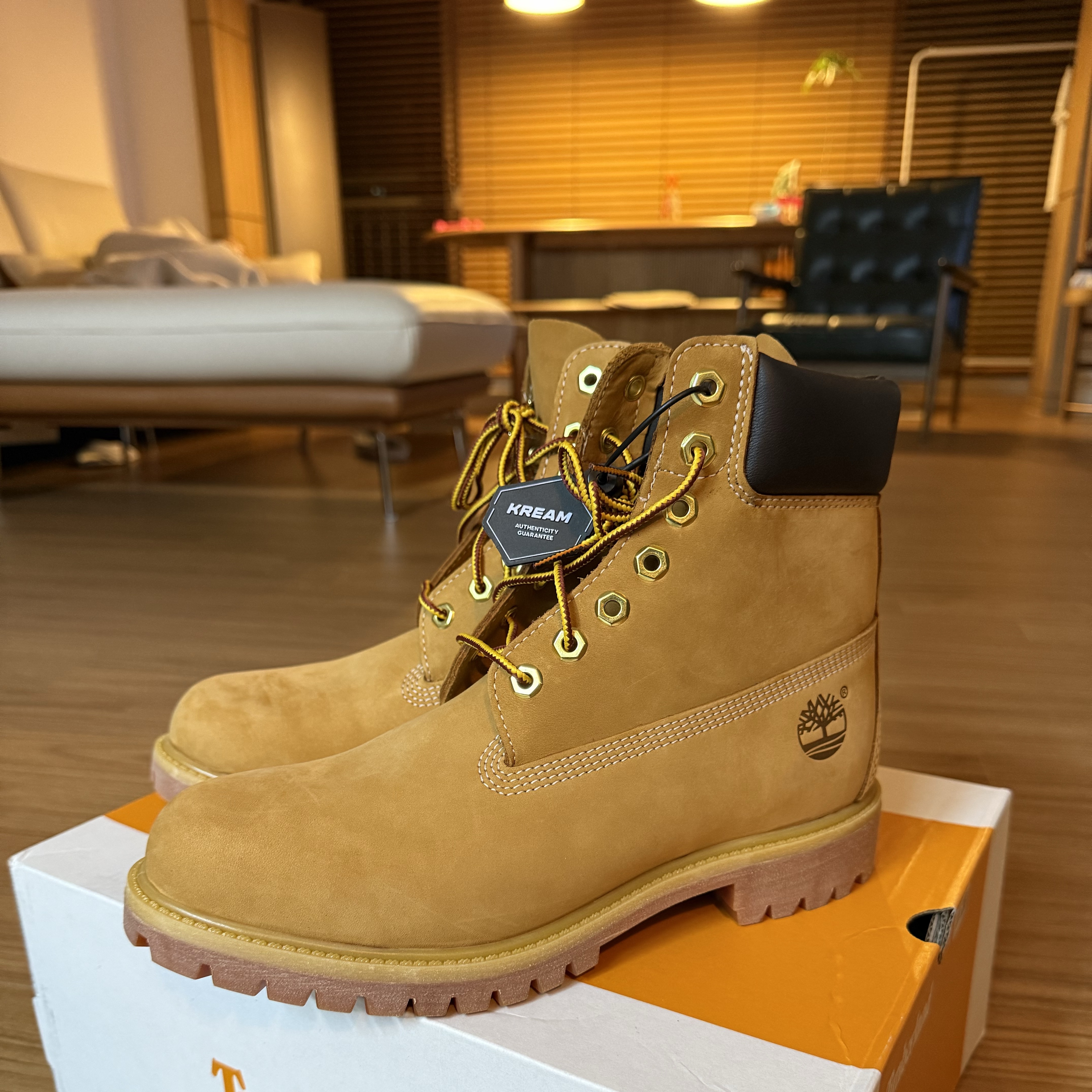 Timberland Premium 6 inch Waterproof Boot Wheat Nubuck - Wide 착용 스타일