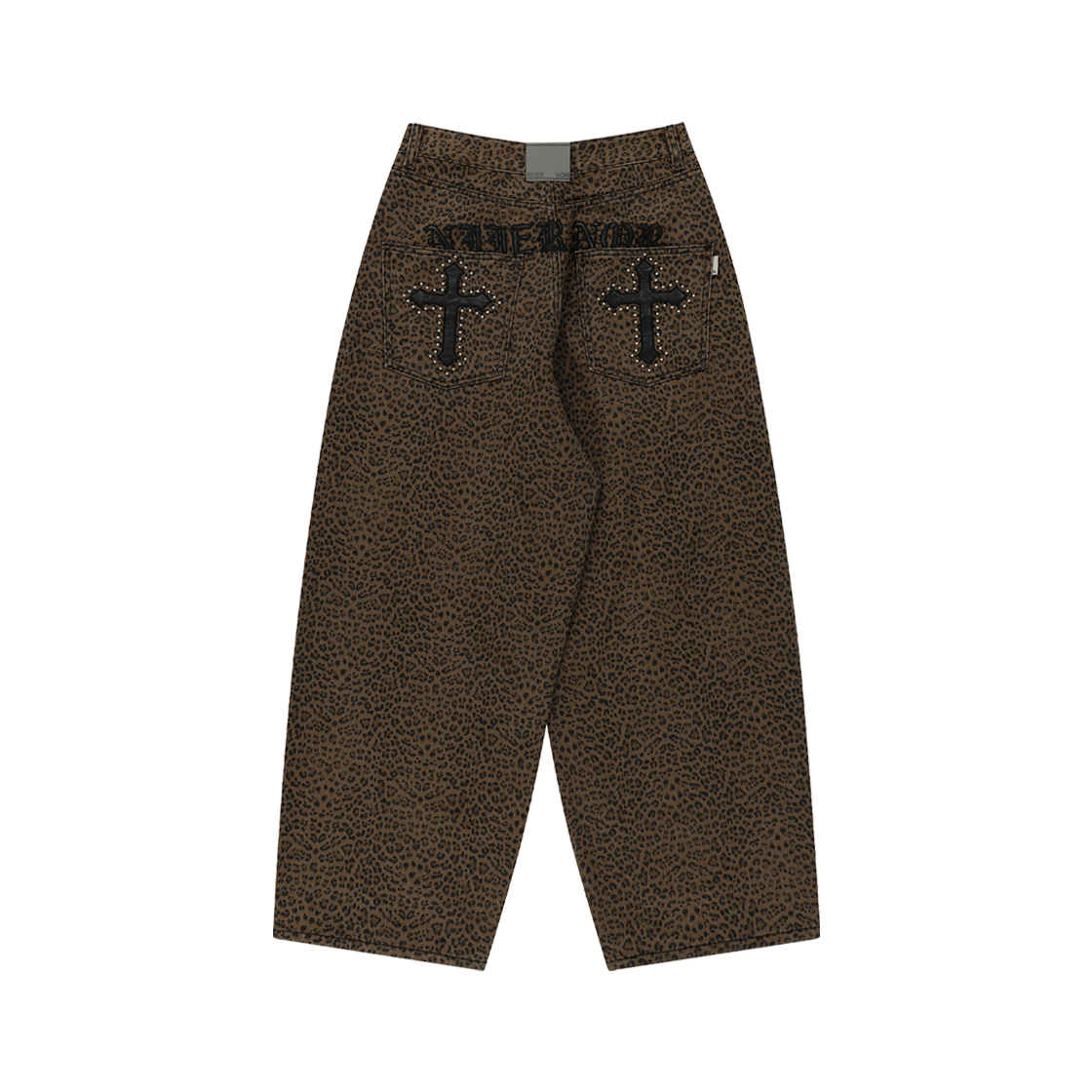 【韓国 NIIER NOR】BACK-CROSS DAMAGED WIDE PANTS_LEOPARD 니어 노어 백 크로스 데미지드 와이드 팬츠 레오파드 | NIIER