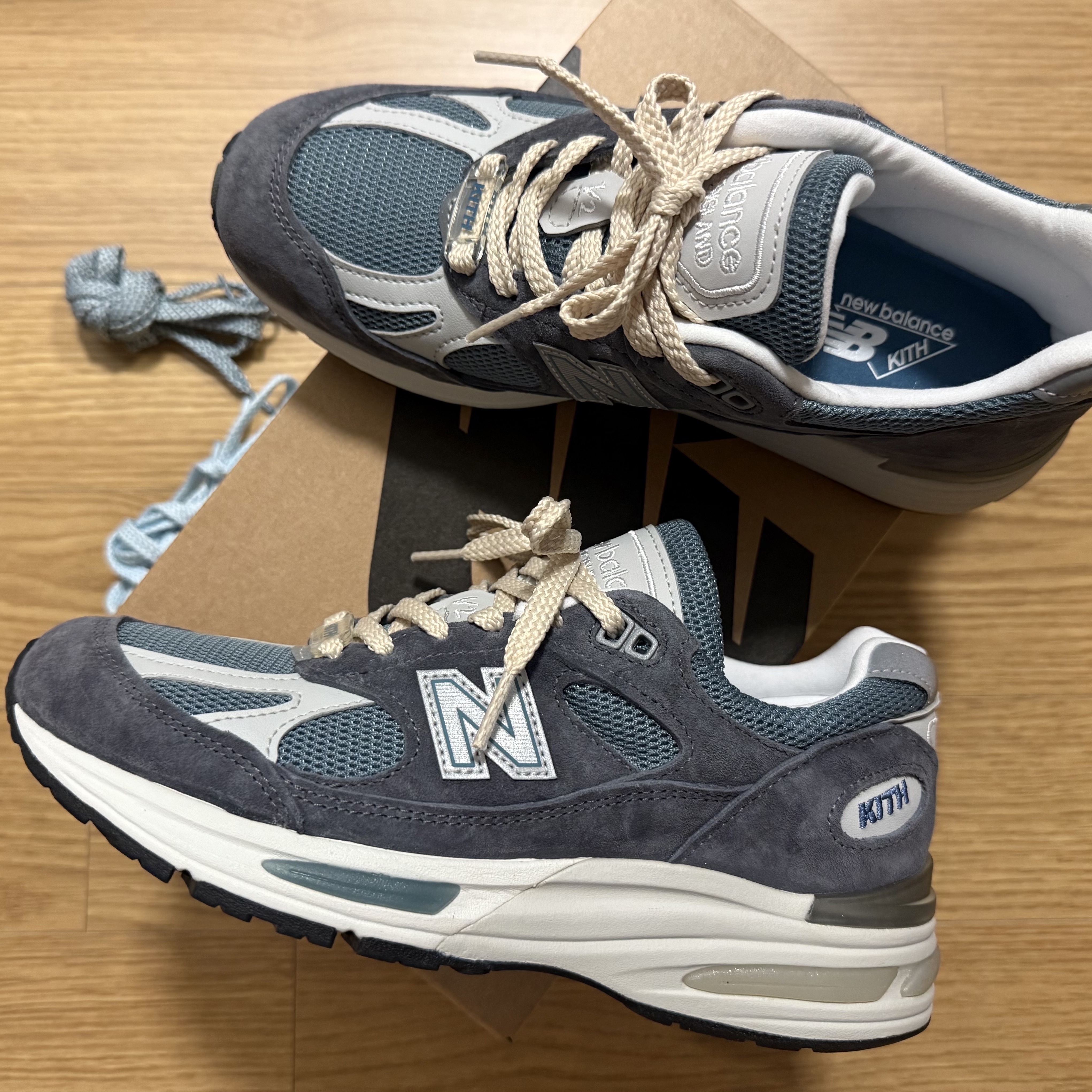 New Balance x Kith 991v2 Made in UK Steel Blue Grey 착용 스타일