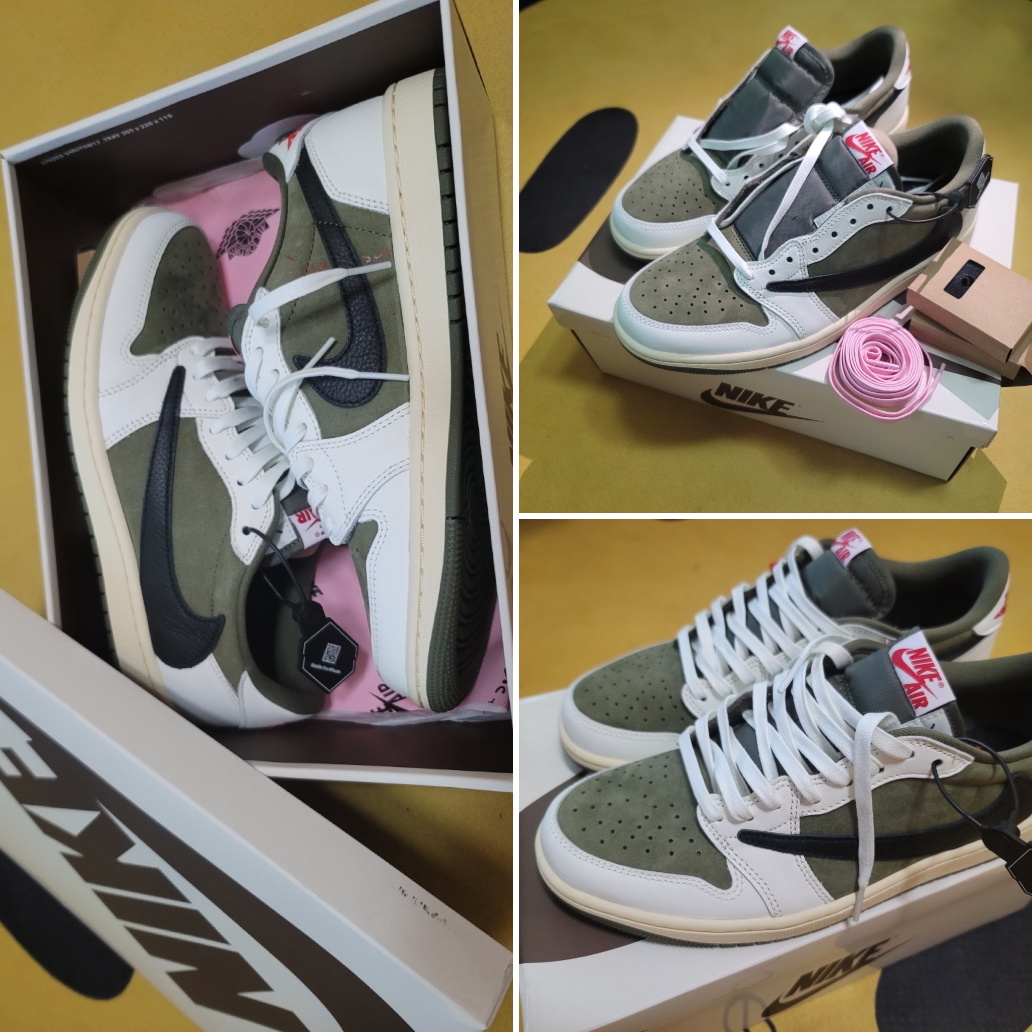 Jordan 1 x Travis Scott Retro Low OG SP Reverse Olive 착용 스타일