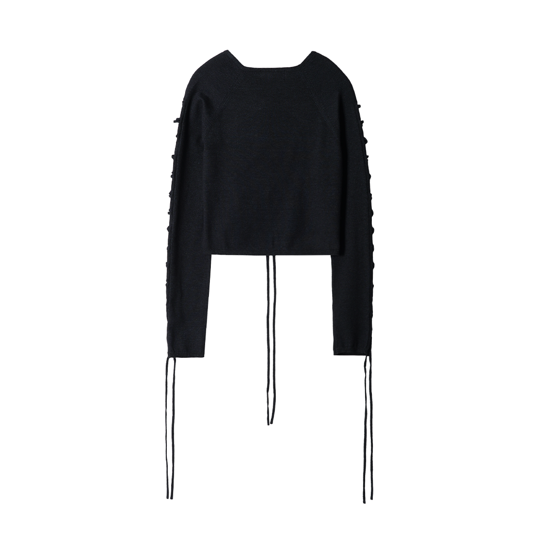 멜로우 레이스업 스트링 가디건 블랙(MELLOW Lace-Up String Cardigan Black) - 2