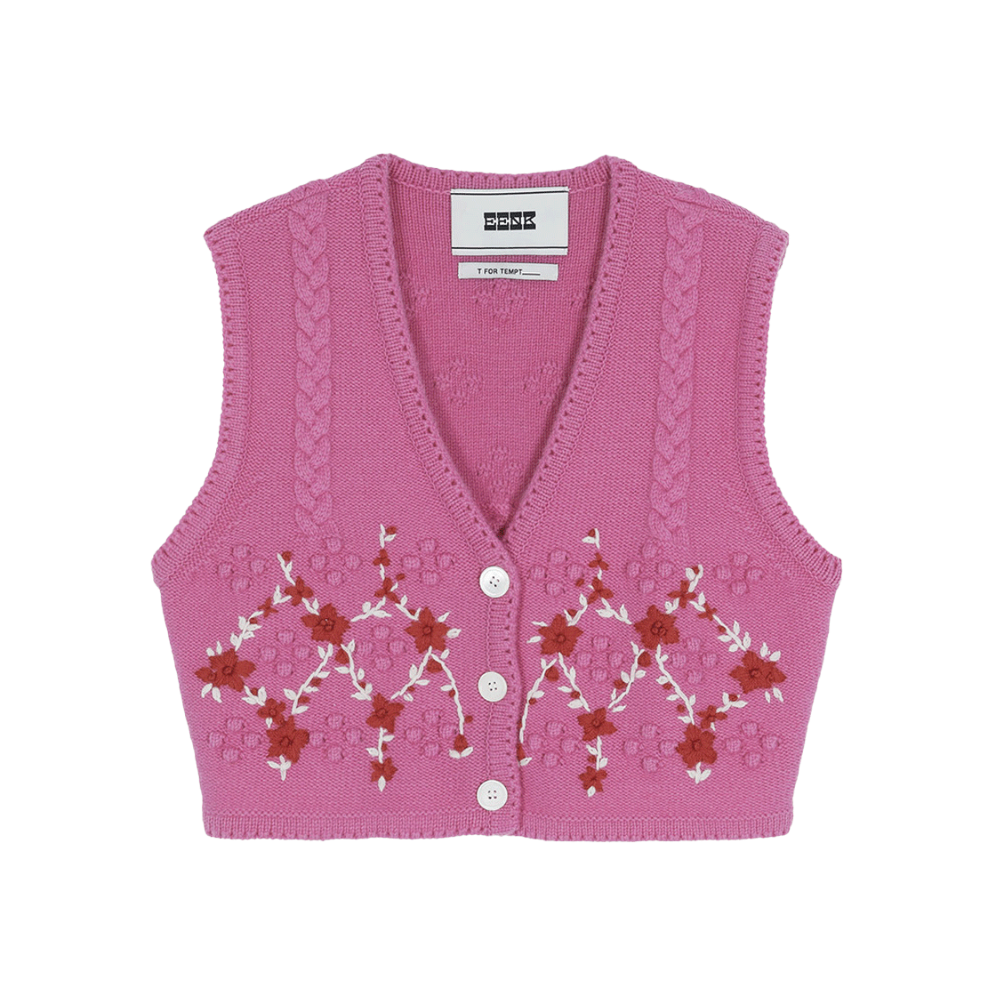 잉크 티타 쇼츠 니트 베스트 핑크 | EENK | KREAM EENK Tita Short Knit Vest Pink