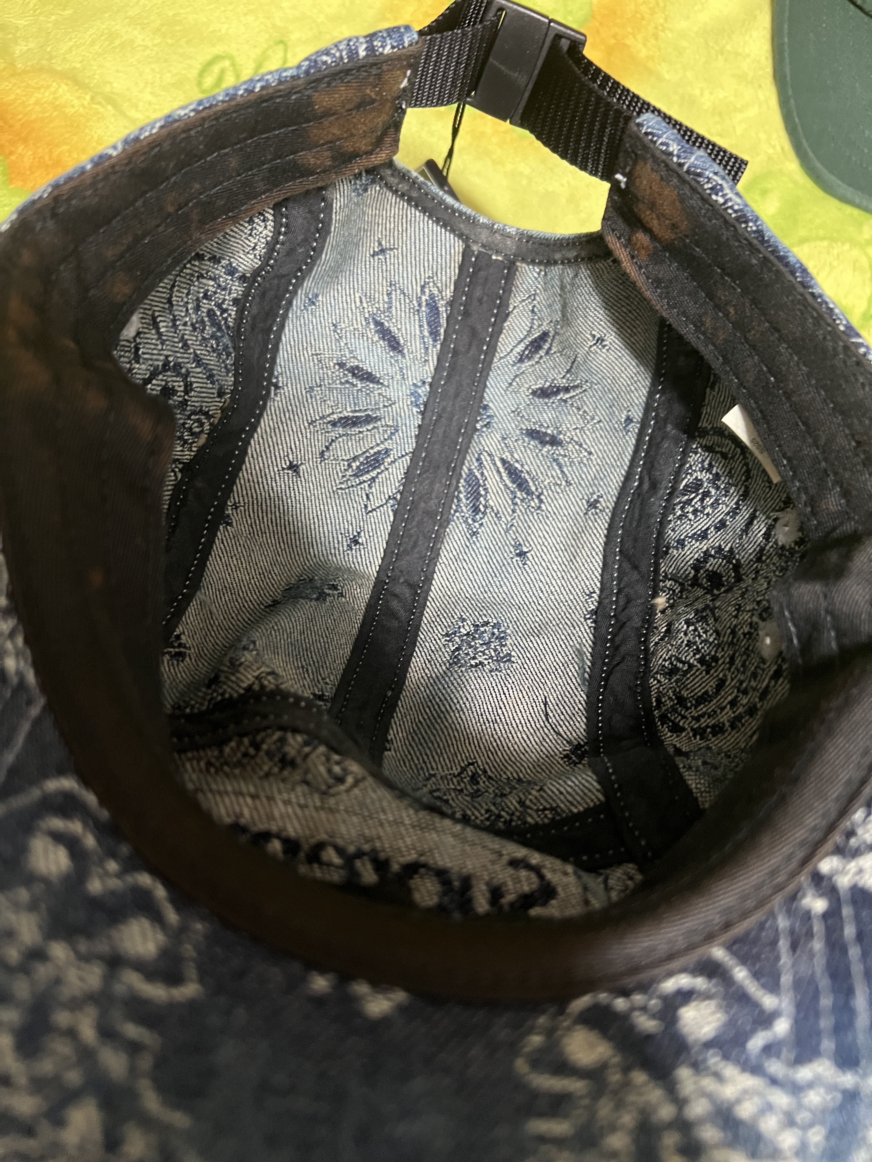 Supreme Bandana Jacquard Denim Camp Cap Blue - 25SS 착용 스타일 - 1