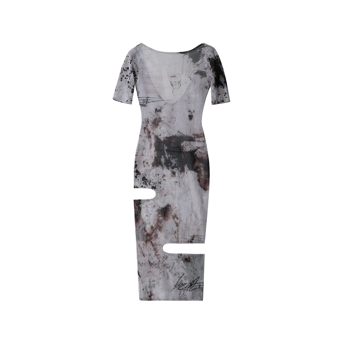 ML252JOP01WCPN MELLOW See-Through Peek-A-Boo Bite Dress Capuccino