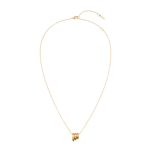N25AN01 NUMBERING #5738 mini Gradient Triple Pipe Pendant Necklace Gold