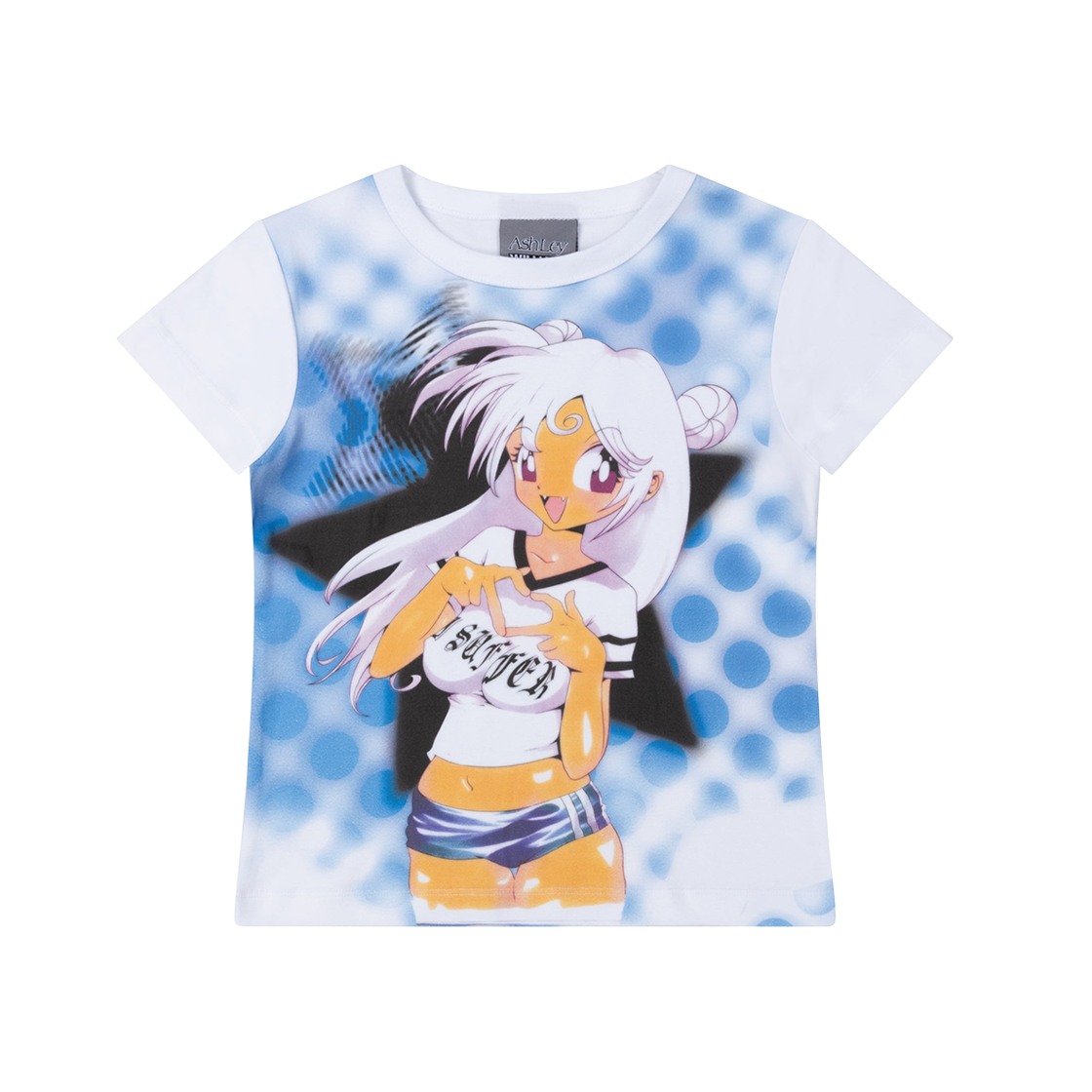 (W) 애슐리 윌리엄스 망가 베이비 티셔츠 화이트((W) Ashley Williams Manga Baby T-Shirt White)