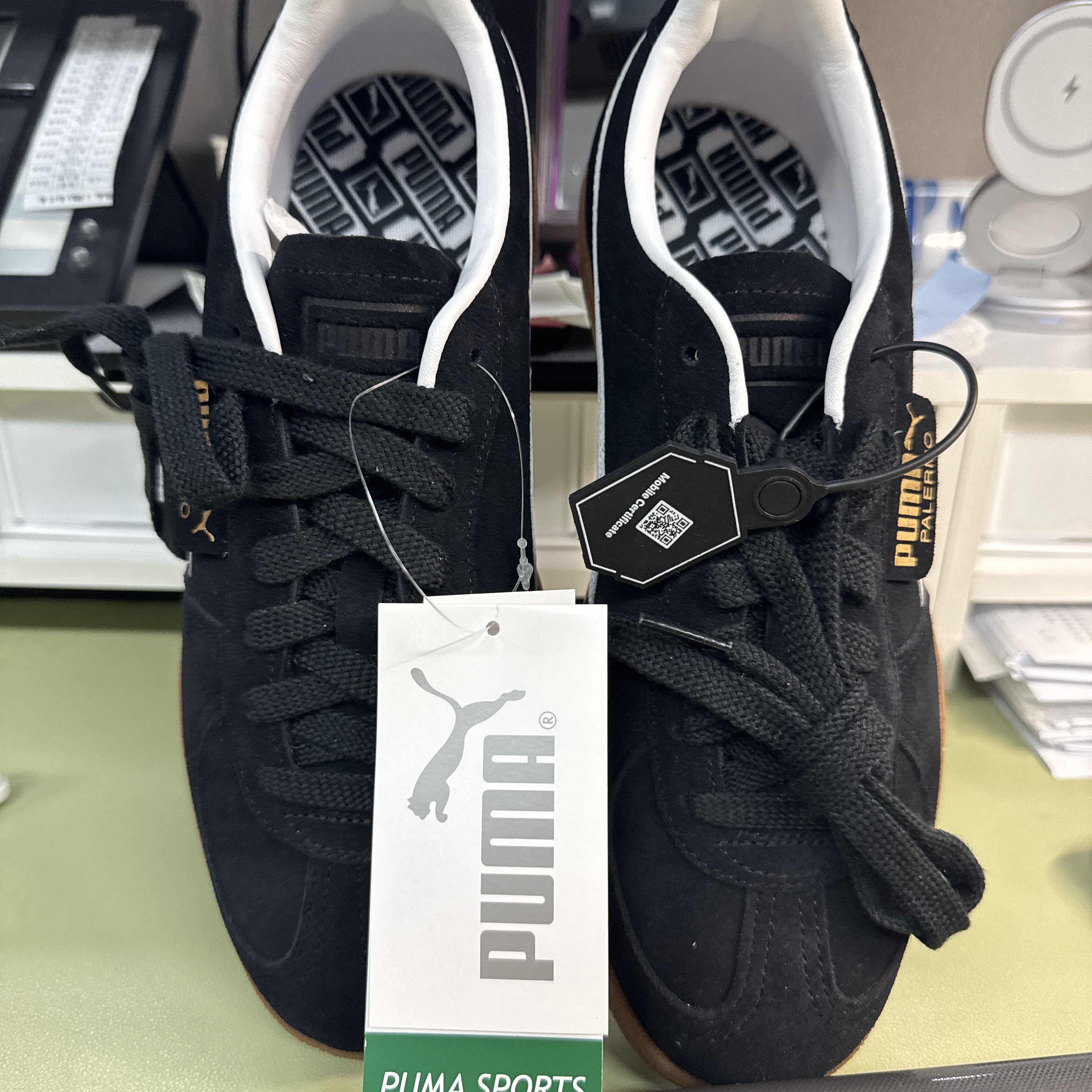 Puma Palermo Black White 착용 스타일 - 1