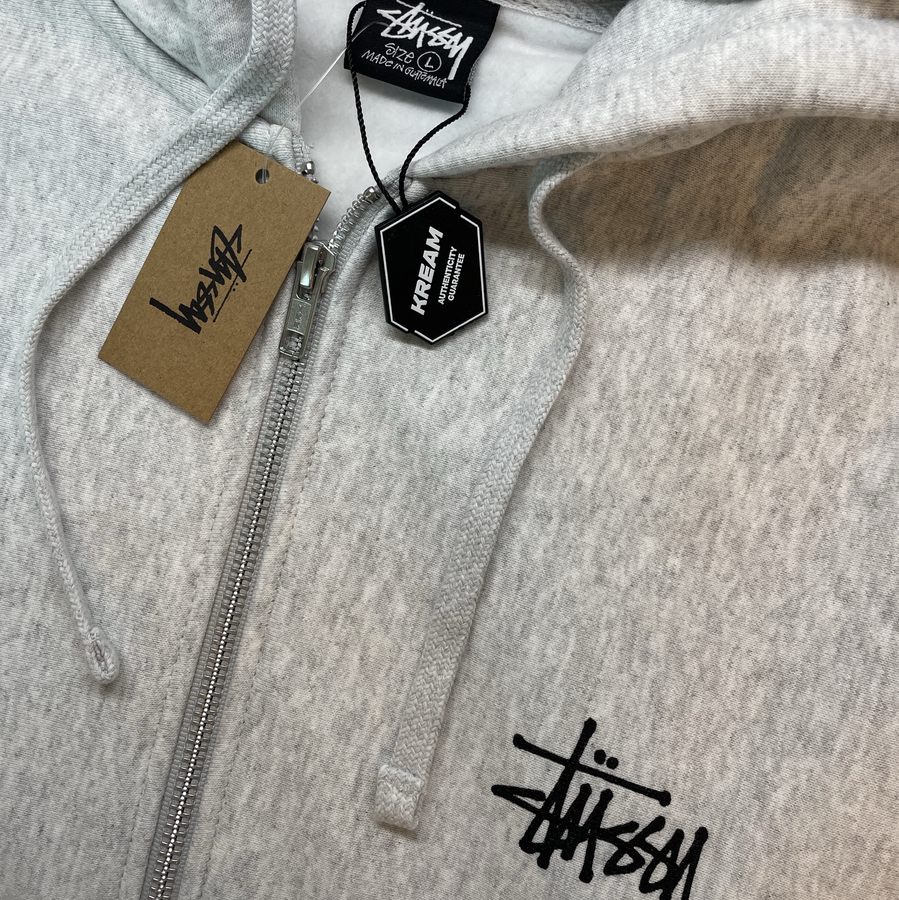 Stussy Basic Stussy Zip Hoodie Ash Heather 착용 스타일