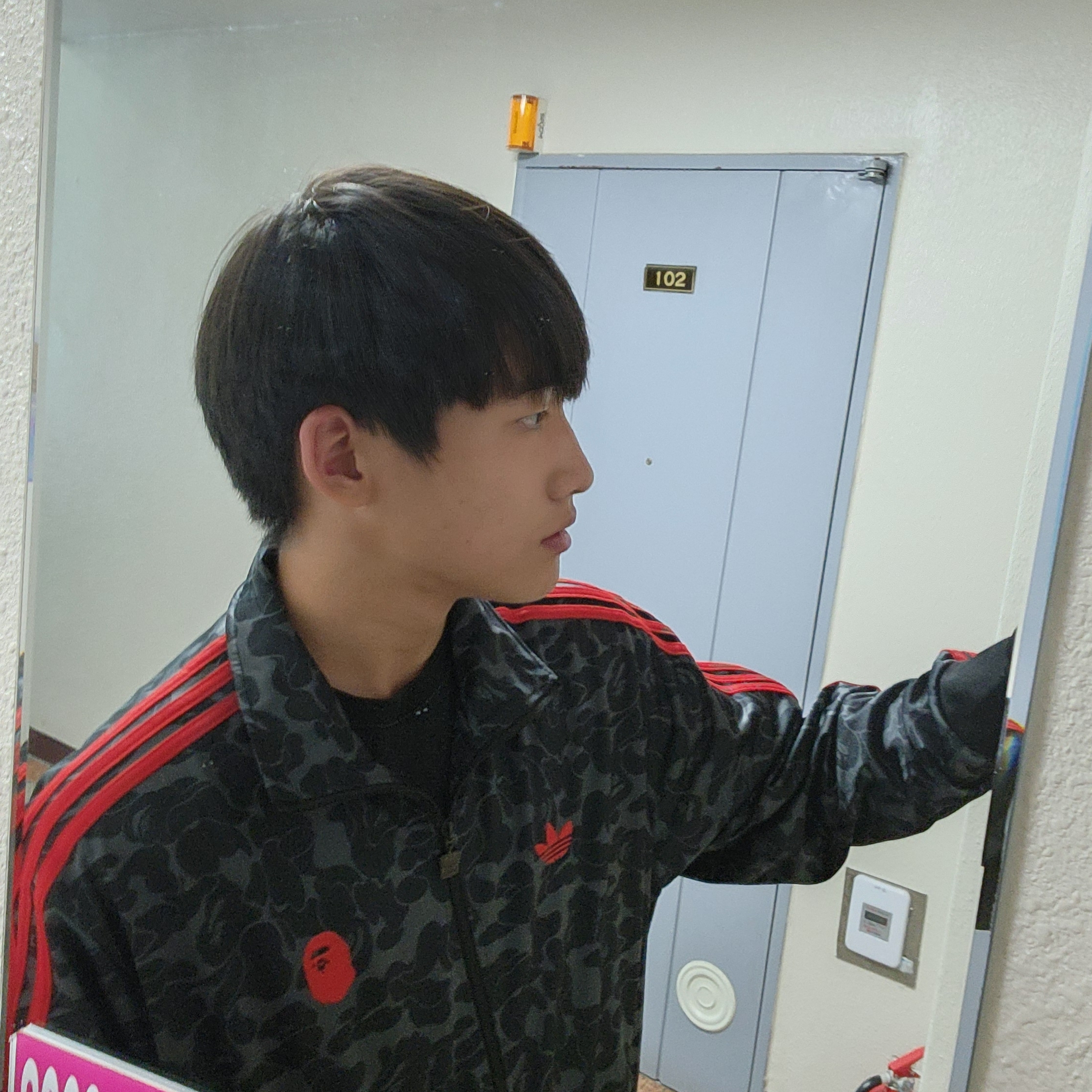 Adidas x BAPE Allover Print Track Top Black - KR Sizing 착용 스타일