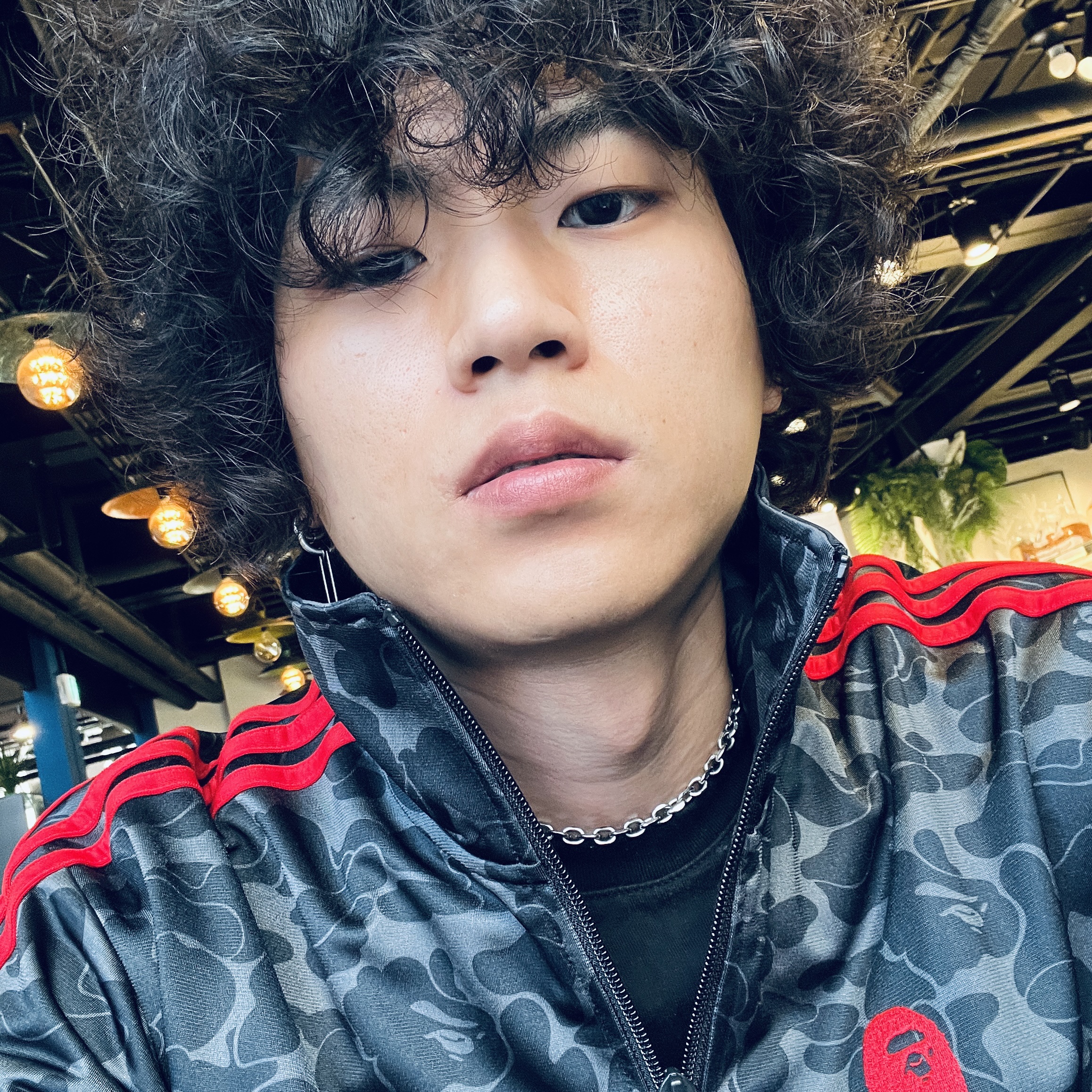 Adidas x BAPE Allover Print Track Top Black - KR Sizing 착용 스타일