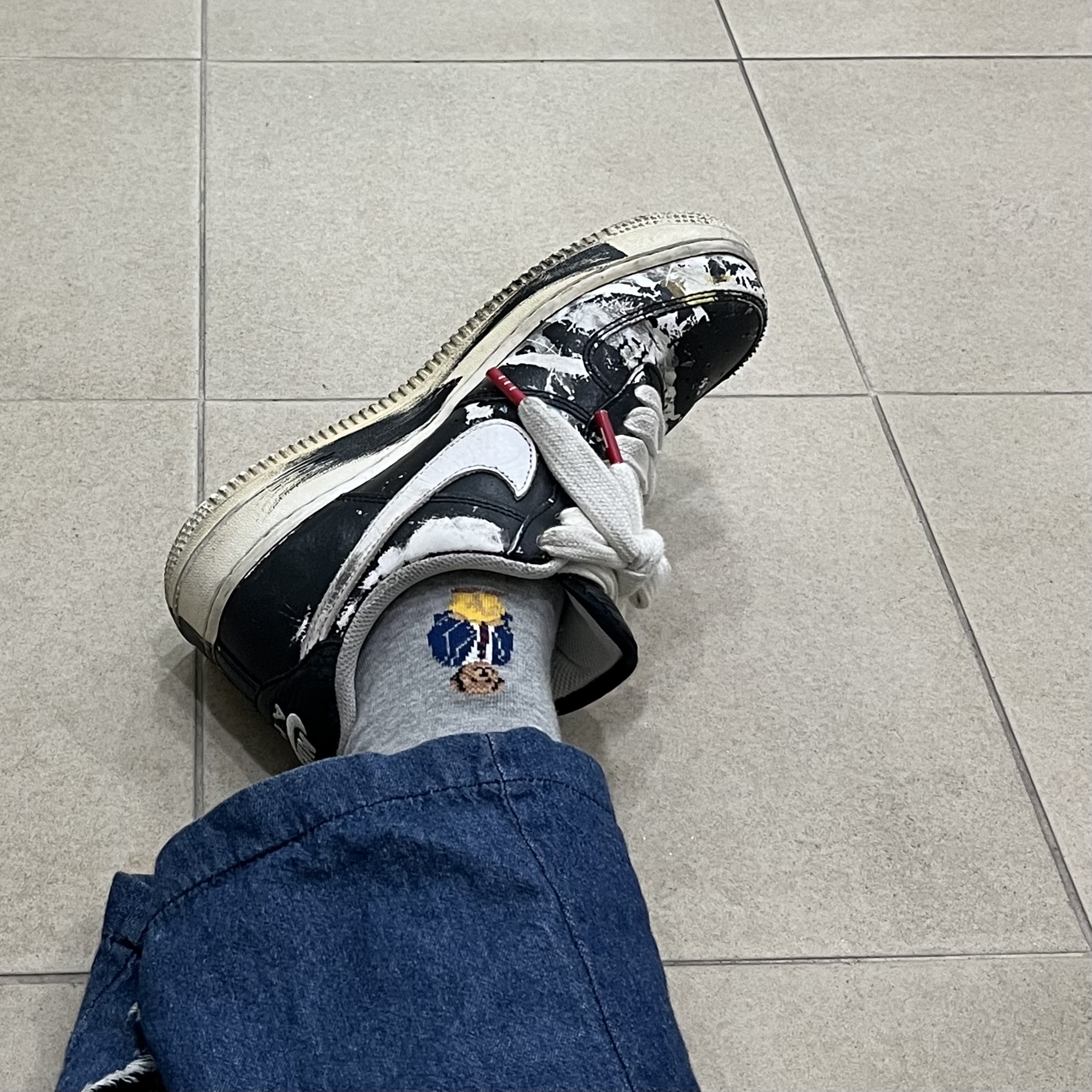 Nike x Peaceminusone Air Force 1 Low Para-Noise 착용 스타일