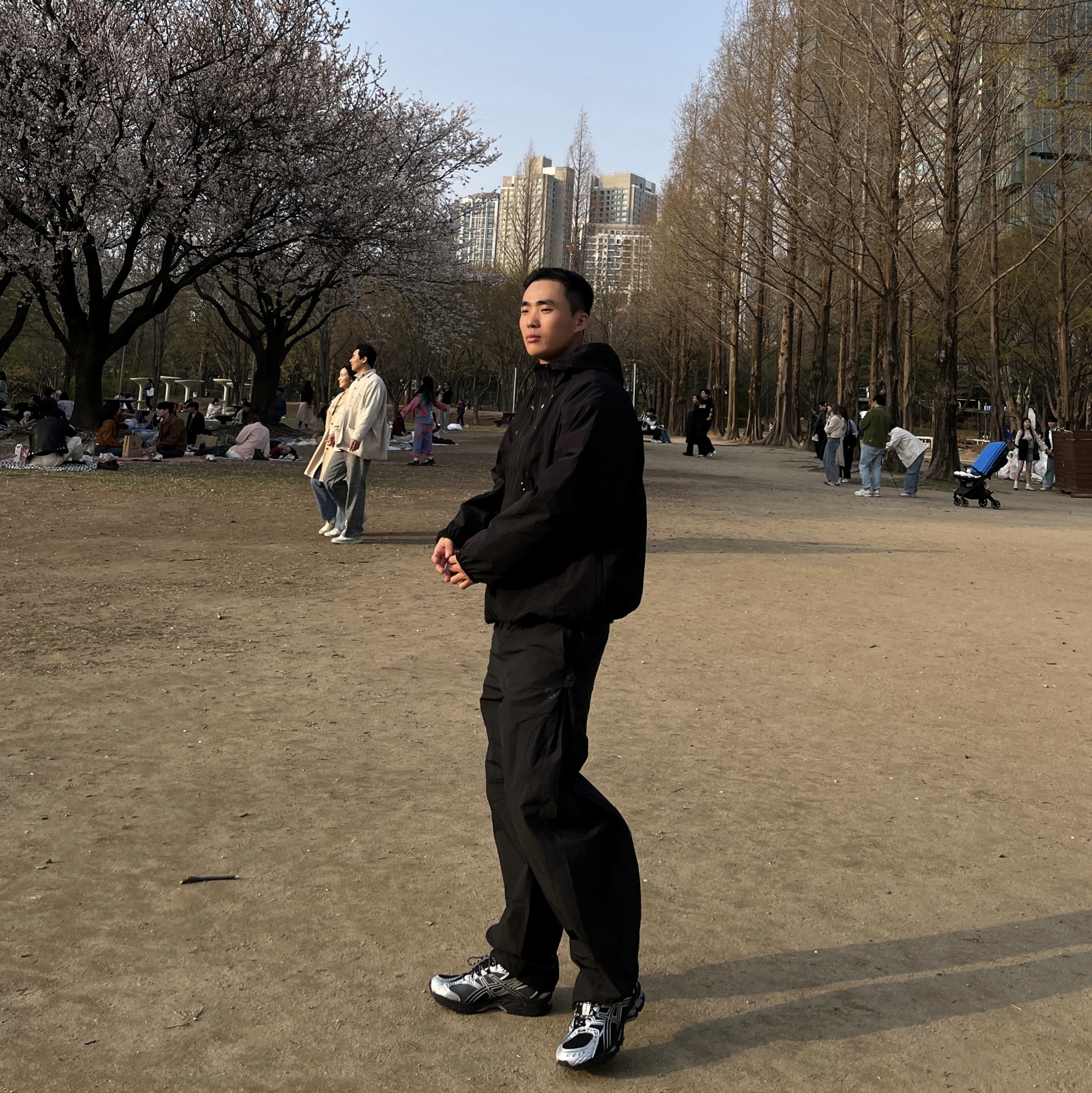 Sansan Gear Side Snap Pants Black_25SS, Asics Gel-Nimbus 10.1 Black Pure Silver - Korea Exclusive 착용 스타일 - 4