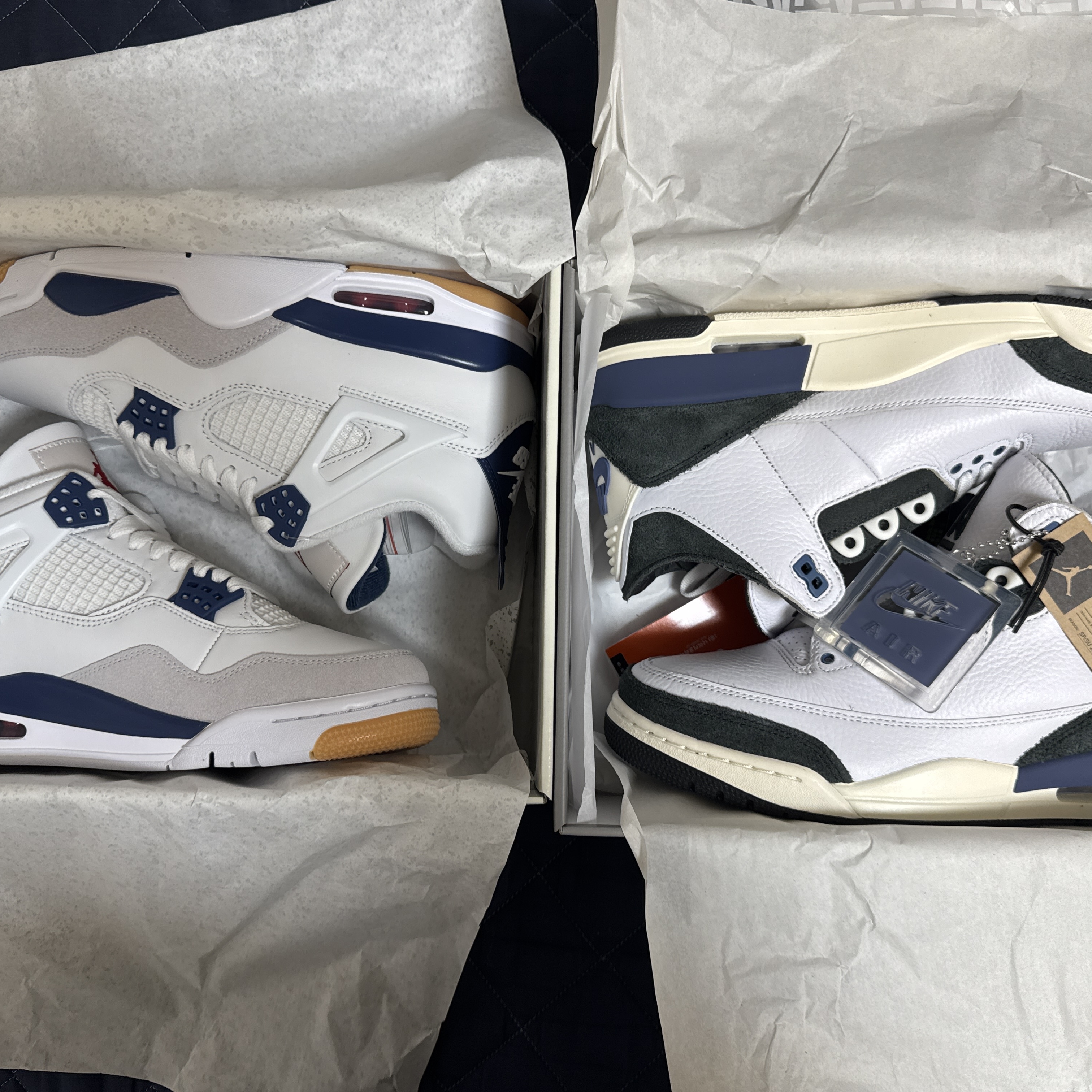 Jordan 3 x A Ma Maniere Retro OG SP For The Love, Jordan 4 x Nike SB Retro SP Navy 착용 스타일 - 2