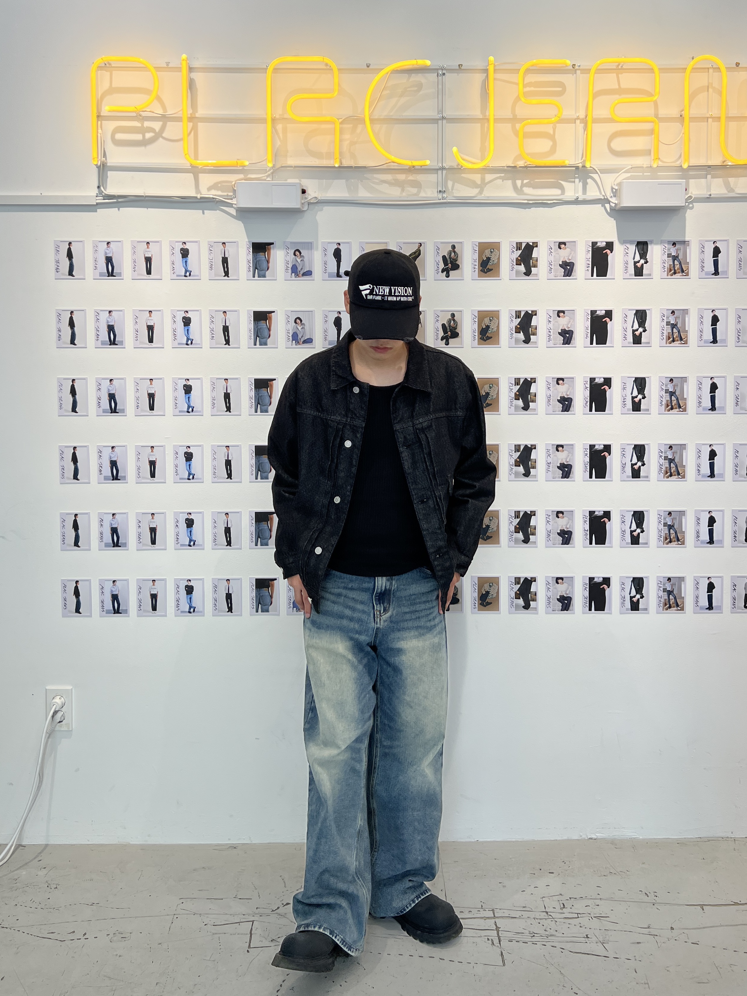 ETCE New Vision Destroyed Washed Cap Black 착용 스타일