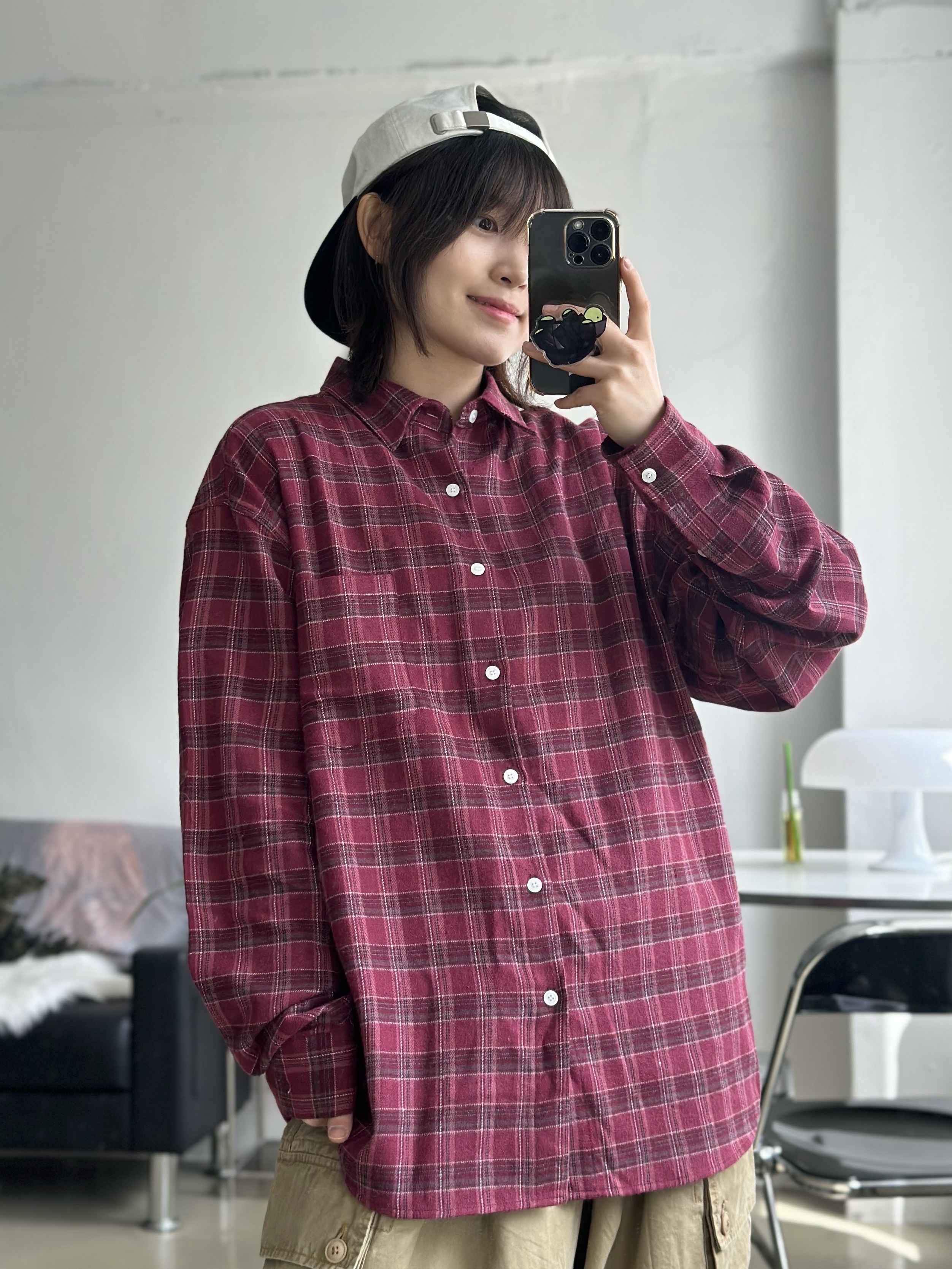 Hello Sunrise  Two Tone Washed OG Logo 6panel Cap Off White & Black 착용 스타일 - 1