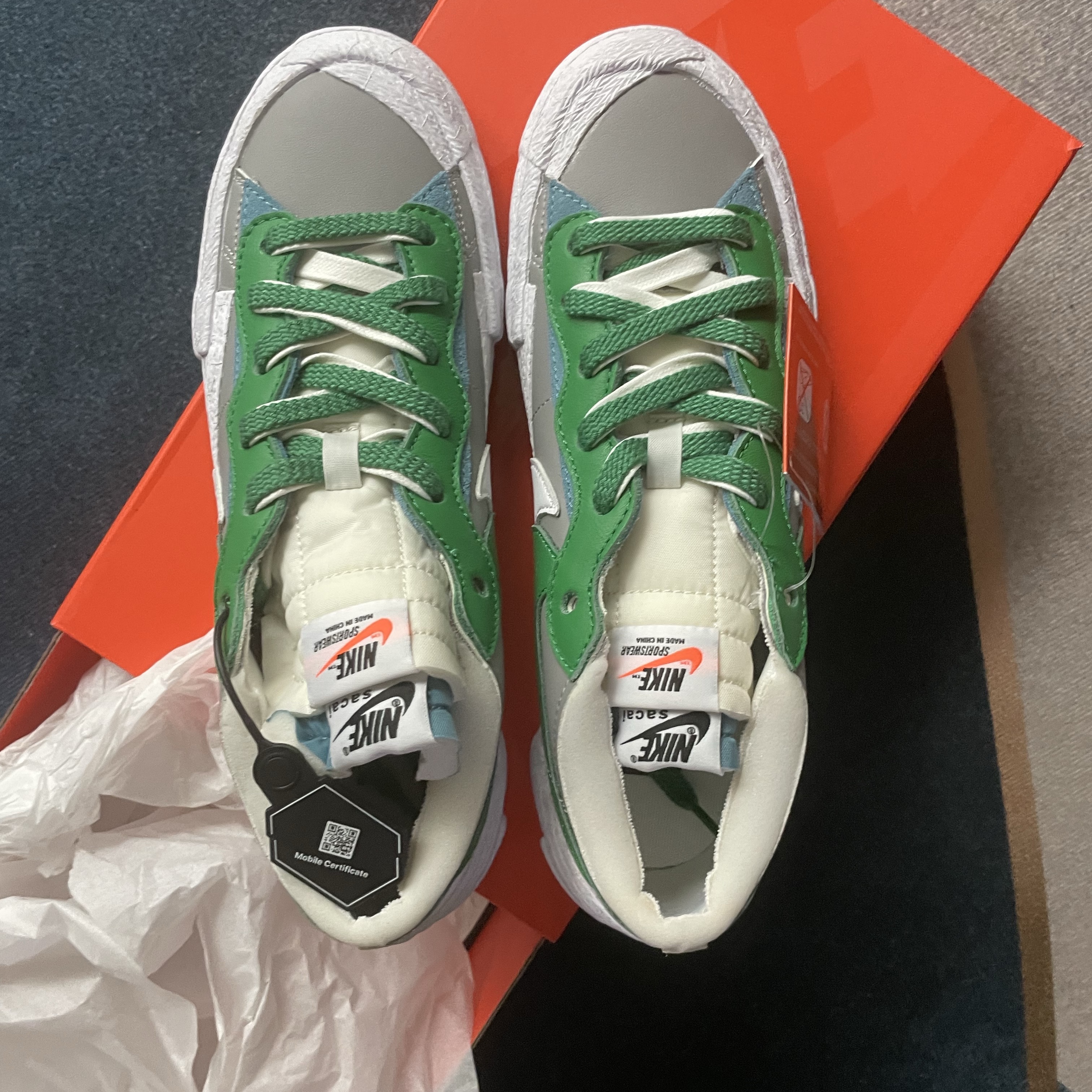 Nike x Sacai Blazer Low Classic Green 착용 스타일