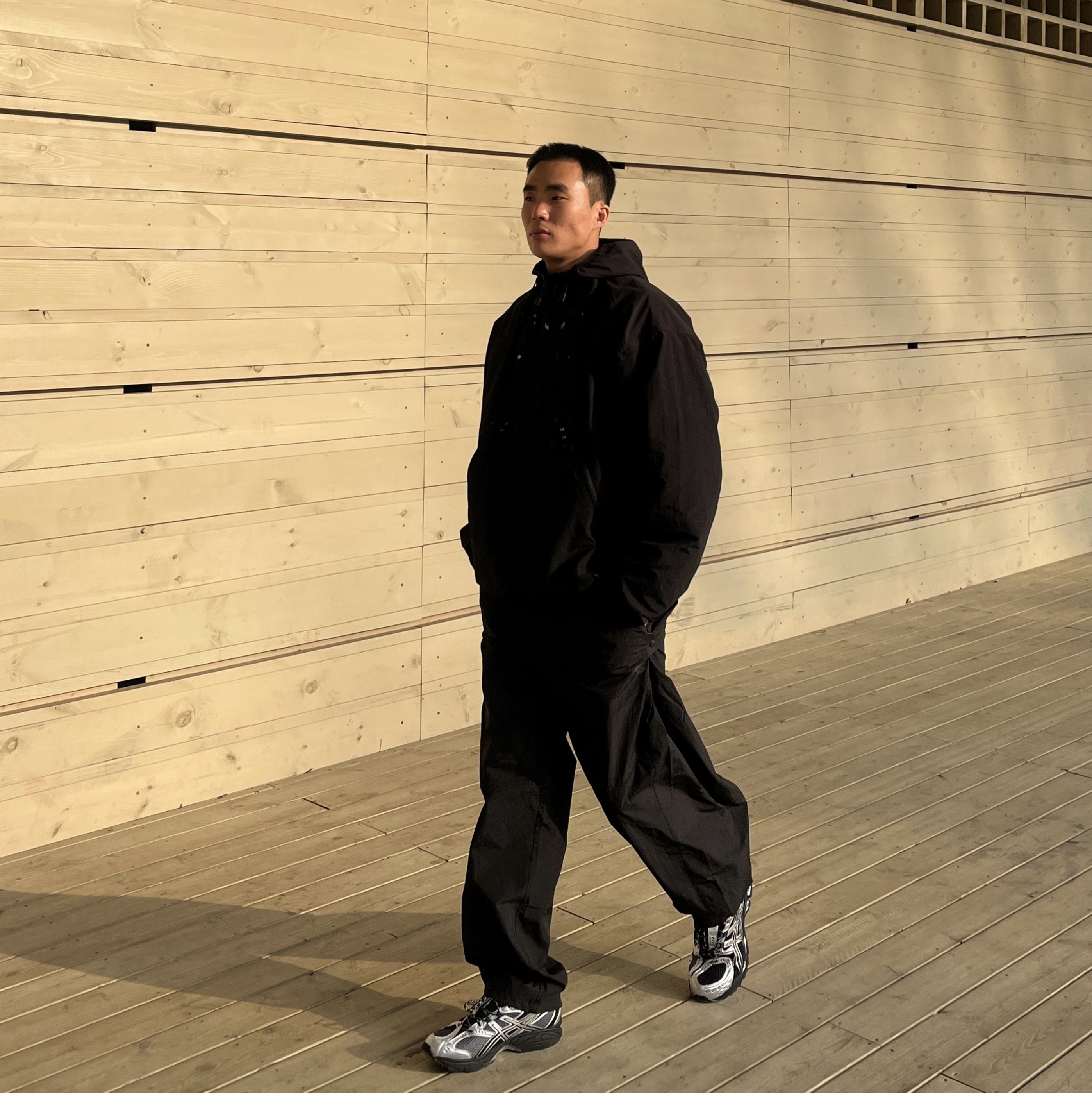 Sansan Gear Side Snap Pants Black_25SS, Asics Gel-Nimbus 10.1 Black Pure Silver - Korea Exclusive 착용 스타일 - 2