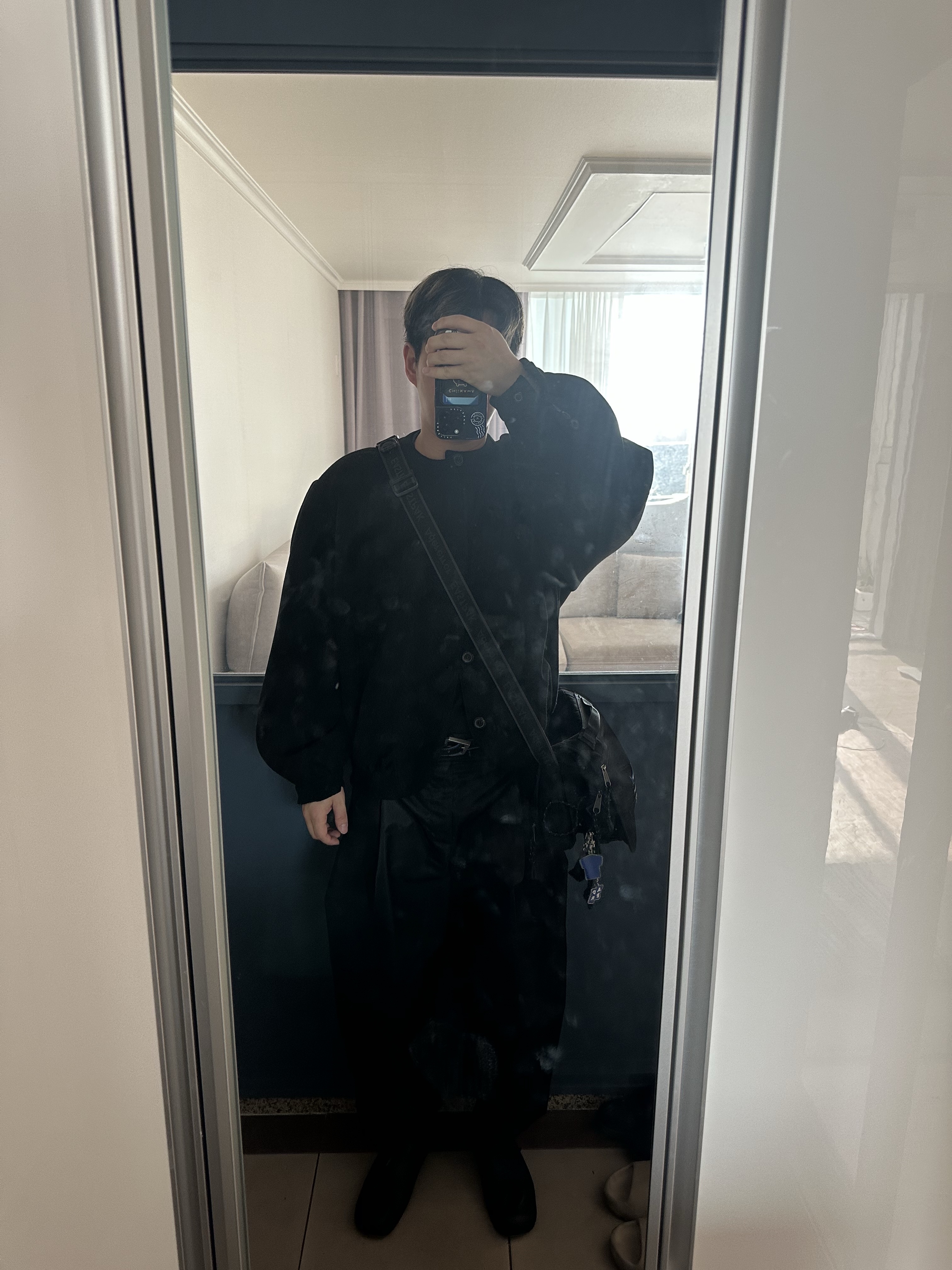 Ader Error Nyl Slacks Product 85 Noir, Ader Error Atte Product 119 Jacket Noir 착용 스타일