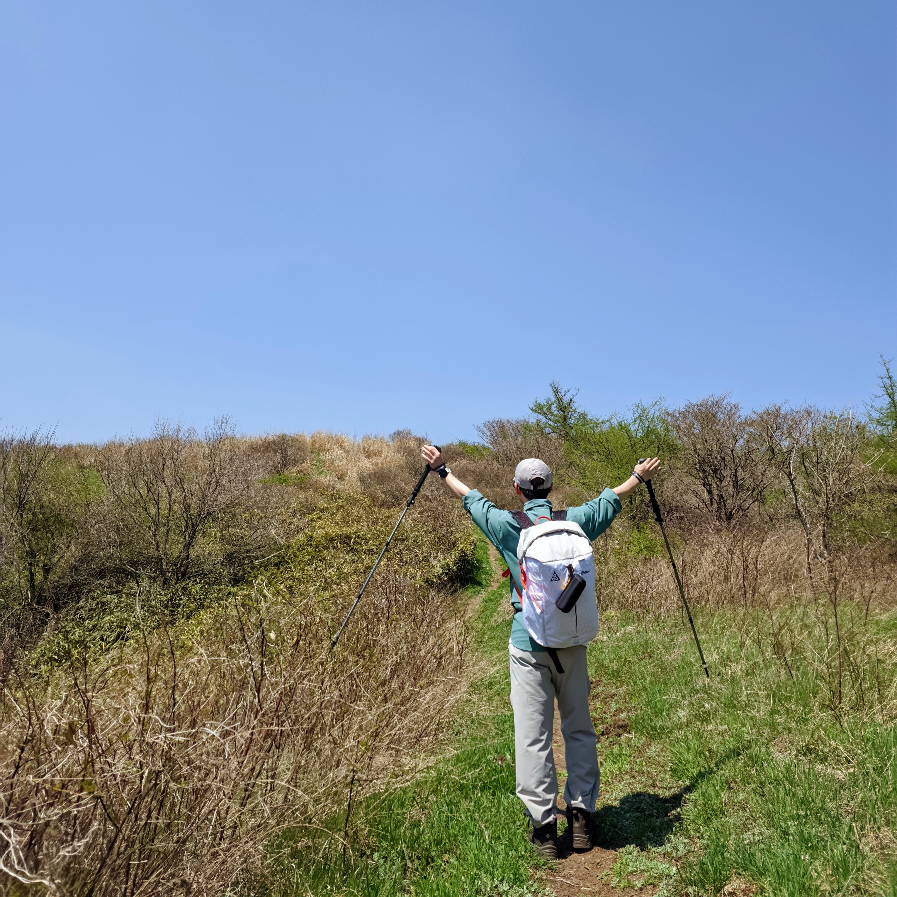 Nike ACG Dri-Fit UV Devastation Trail Shirt Bicoastal Vintage Green - Asia, Nike ACG Dri-Fit Club Trail Cap College Grey 착용 스타일