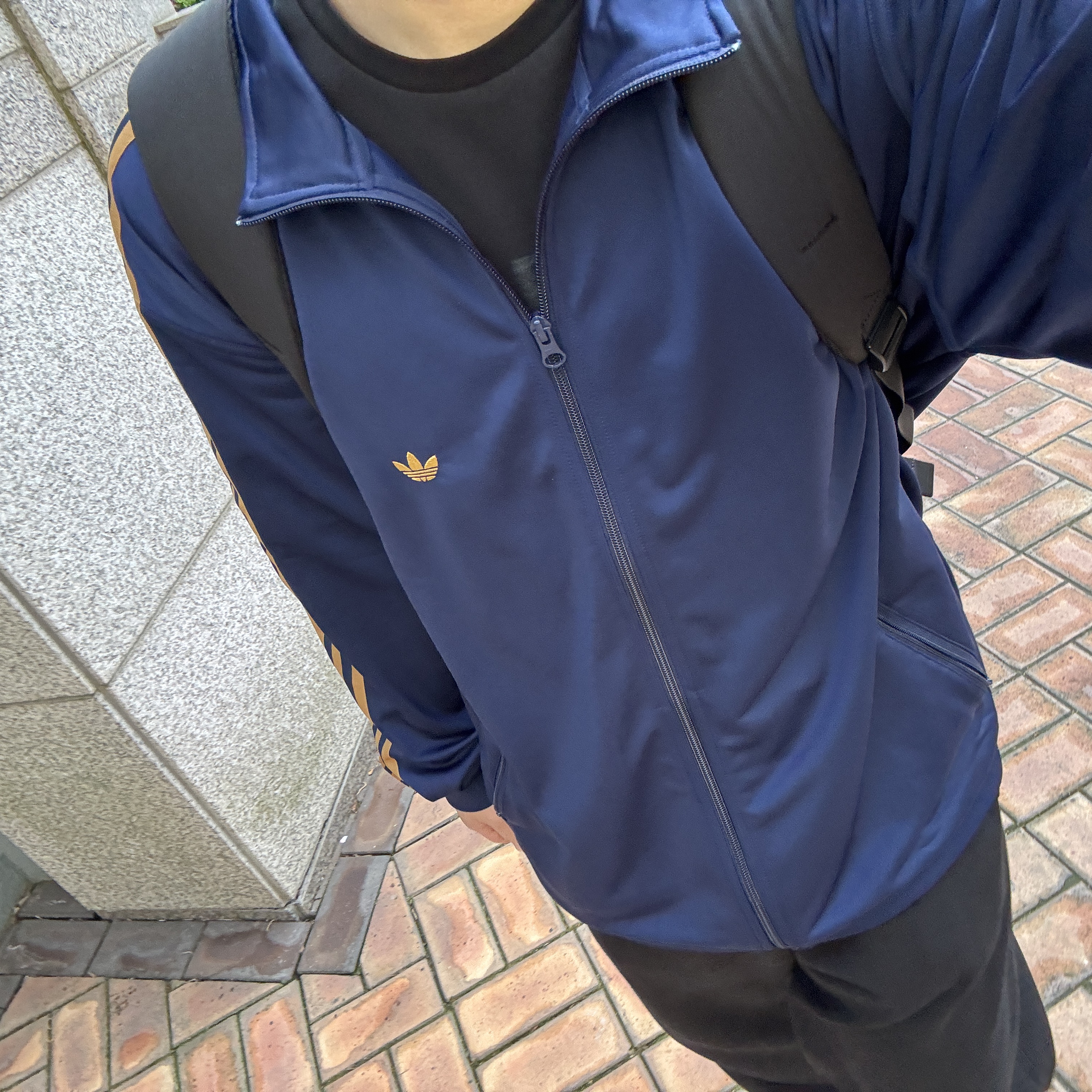 Adidas Track Jacket Night Indigo Mesa - KR Sizing 착용 스타일
