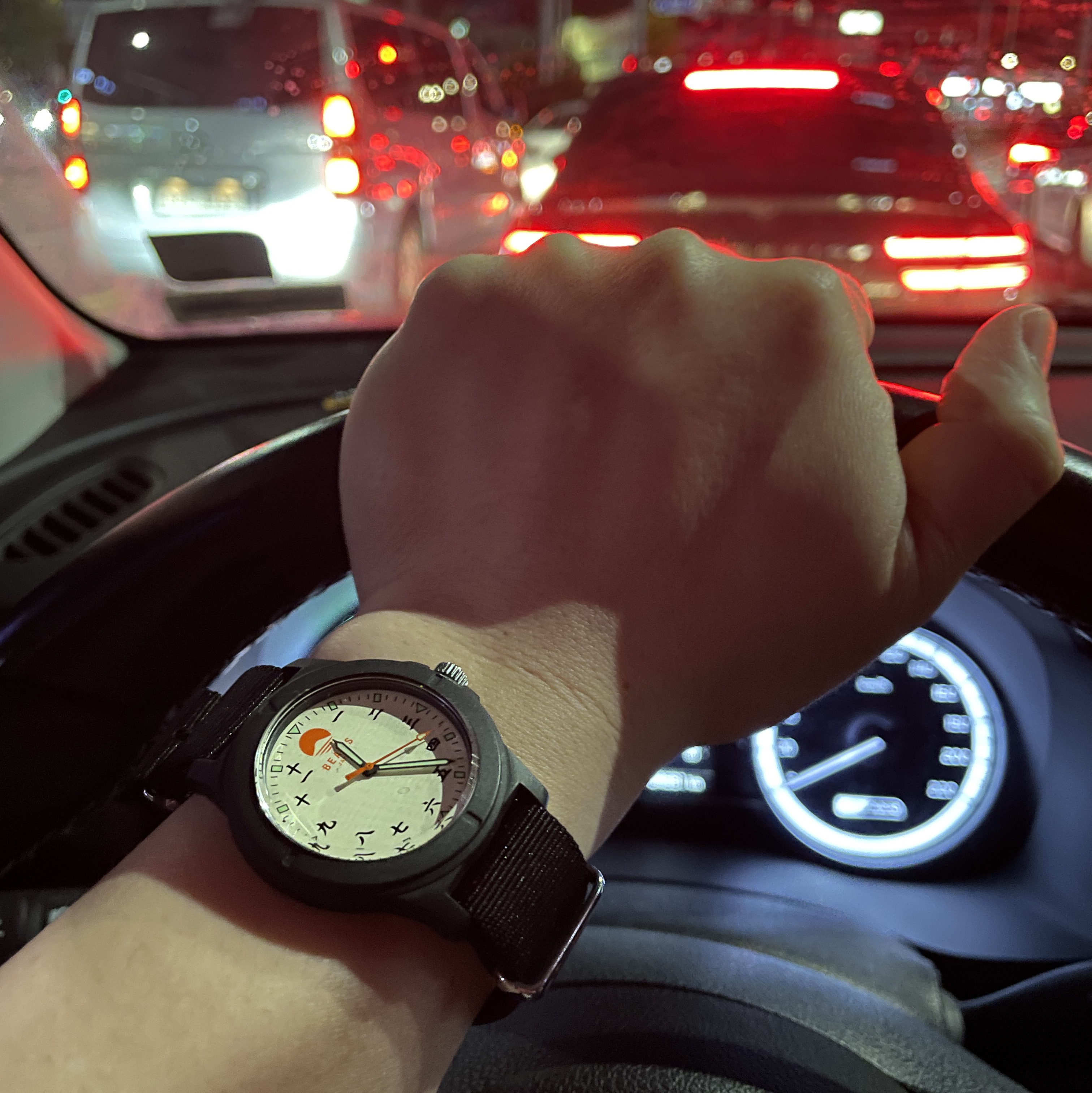 Beams Original Chinese Numerals Watch Black 착용 스타일