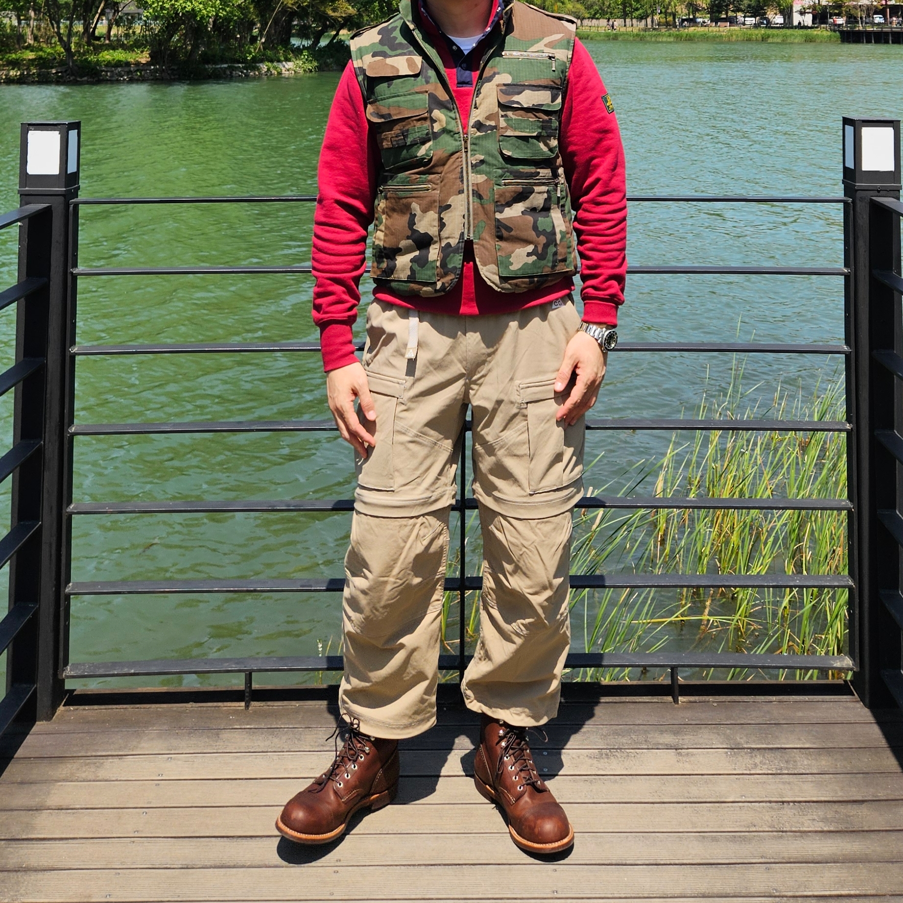 Nike ACG Smith Summit Cargo Pants Khaki Iron Ore - Asia, Red Wing Iron Ranger 8111 Amber Harness - D 착용 스타일 - 4